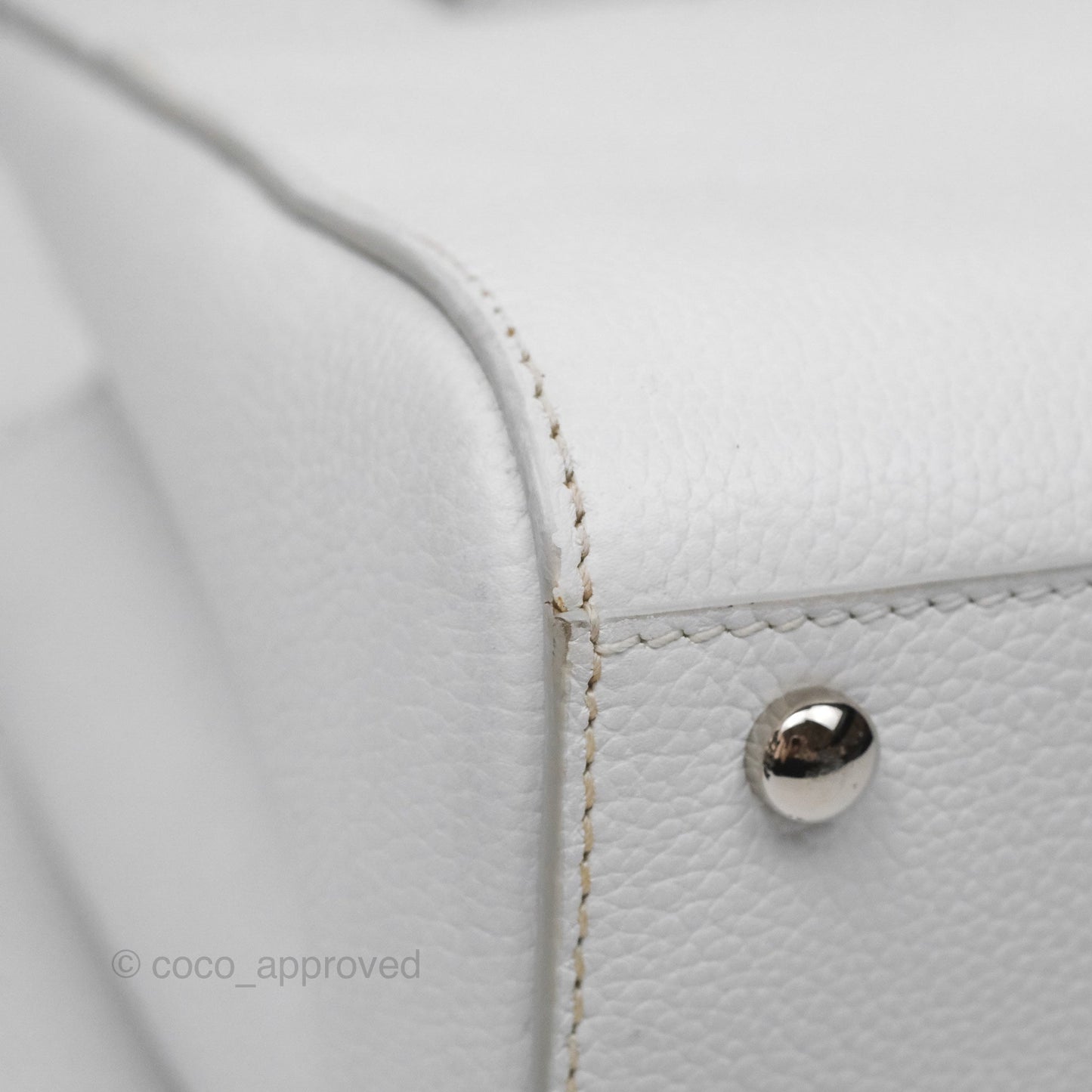 Chanel Mini Neo Executive Shopper Tote White Grained Calfskin Silver Hardware