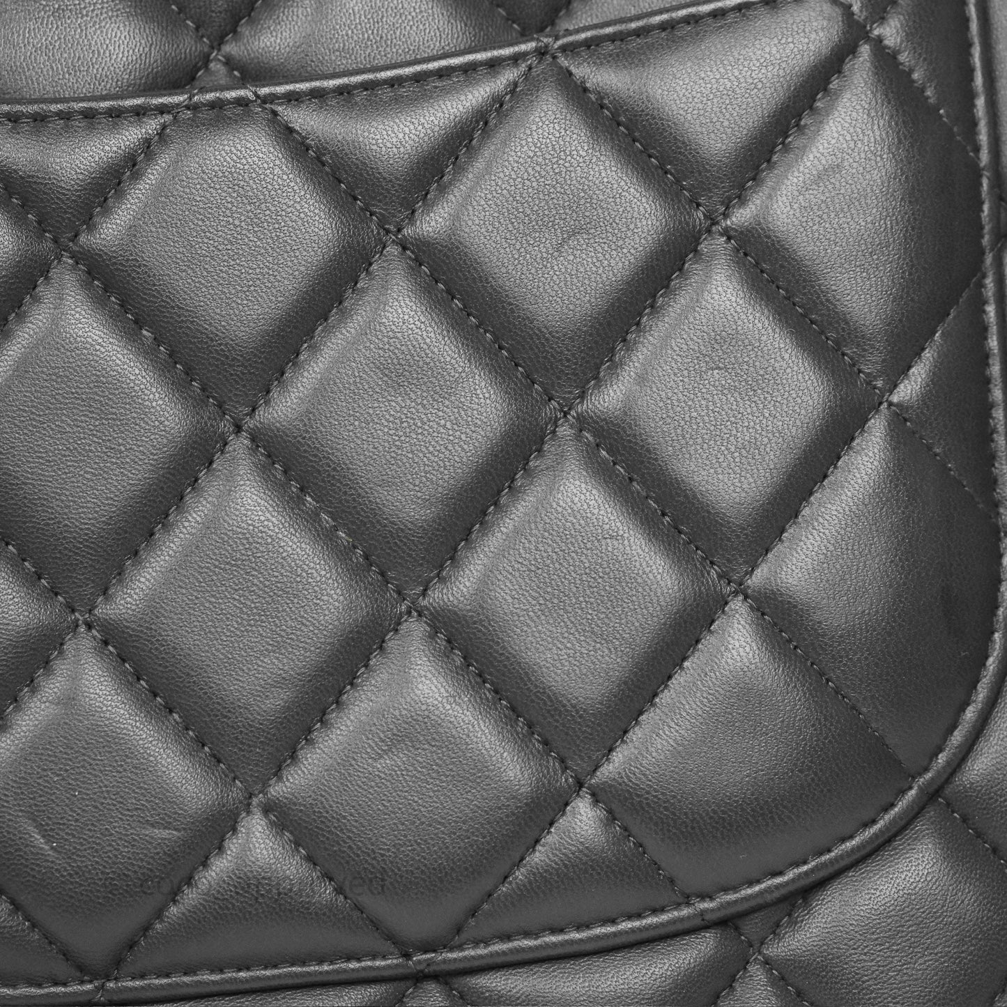 Chanel Jumbo Double Flap Dark Grey Lambskin Brushed Gold Hardware⁣⁣