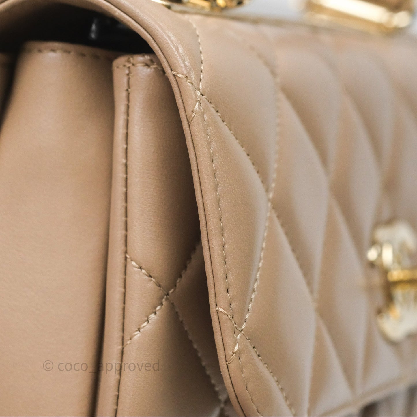 Chanel Small Trendy CC Beige Lambskin Gold Hardware