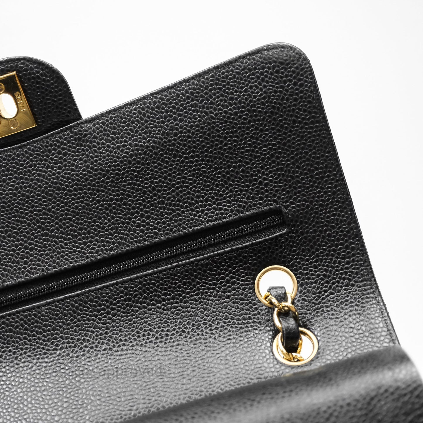 Chanel Classic Medium Flap Quilted Black Caviar Gold Hardware