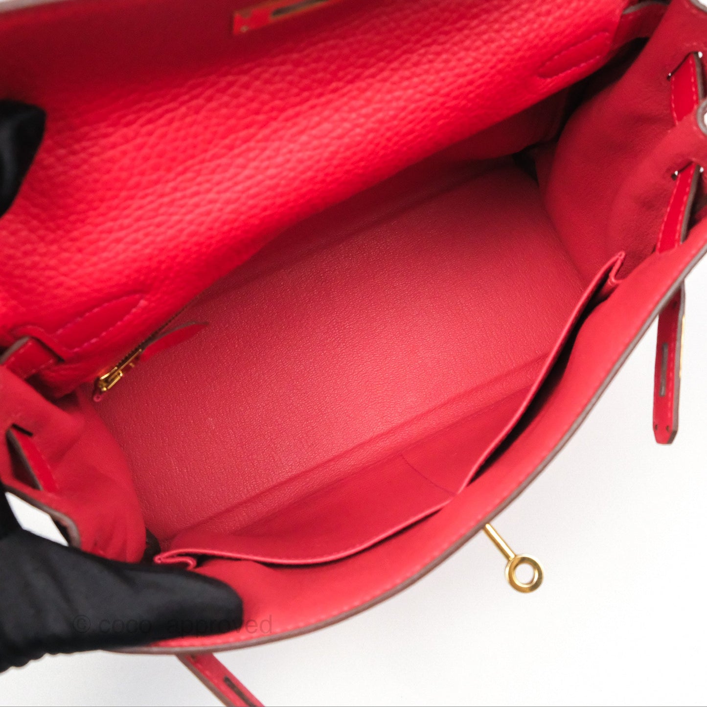 Hermès Kelly 28 Retourne Rouge Tomate S5 Clemence Gold Hardware