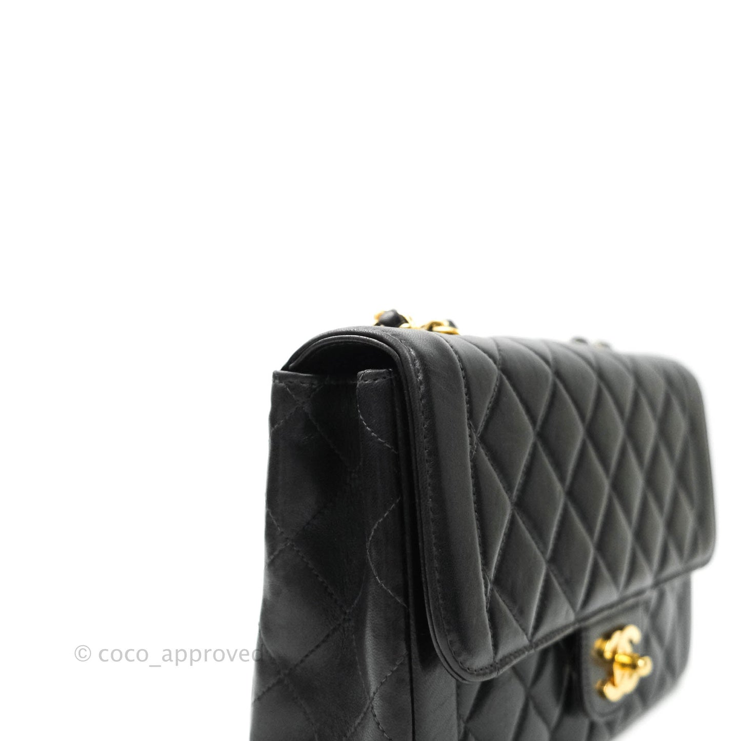 Chanel Vintage Small Flap Bag Black Lambskin 24K Gold Hardware