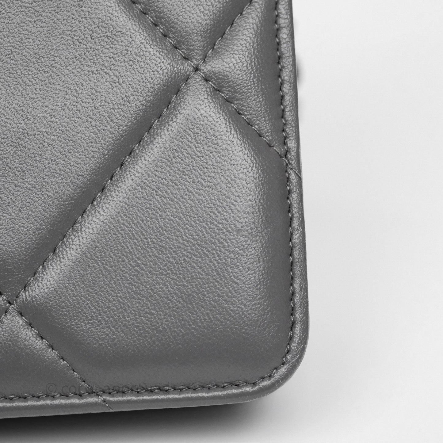 Chanel 19 Wallet on Chain WOC Grey Lambskin Mixed Hardware