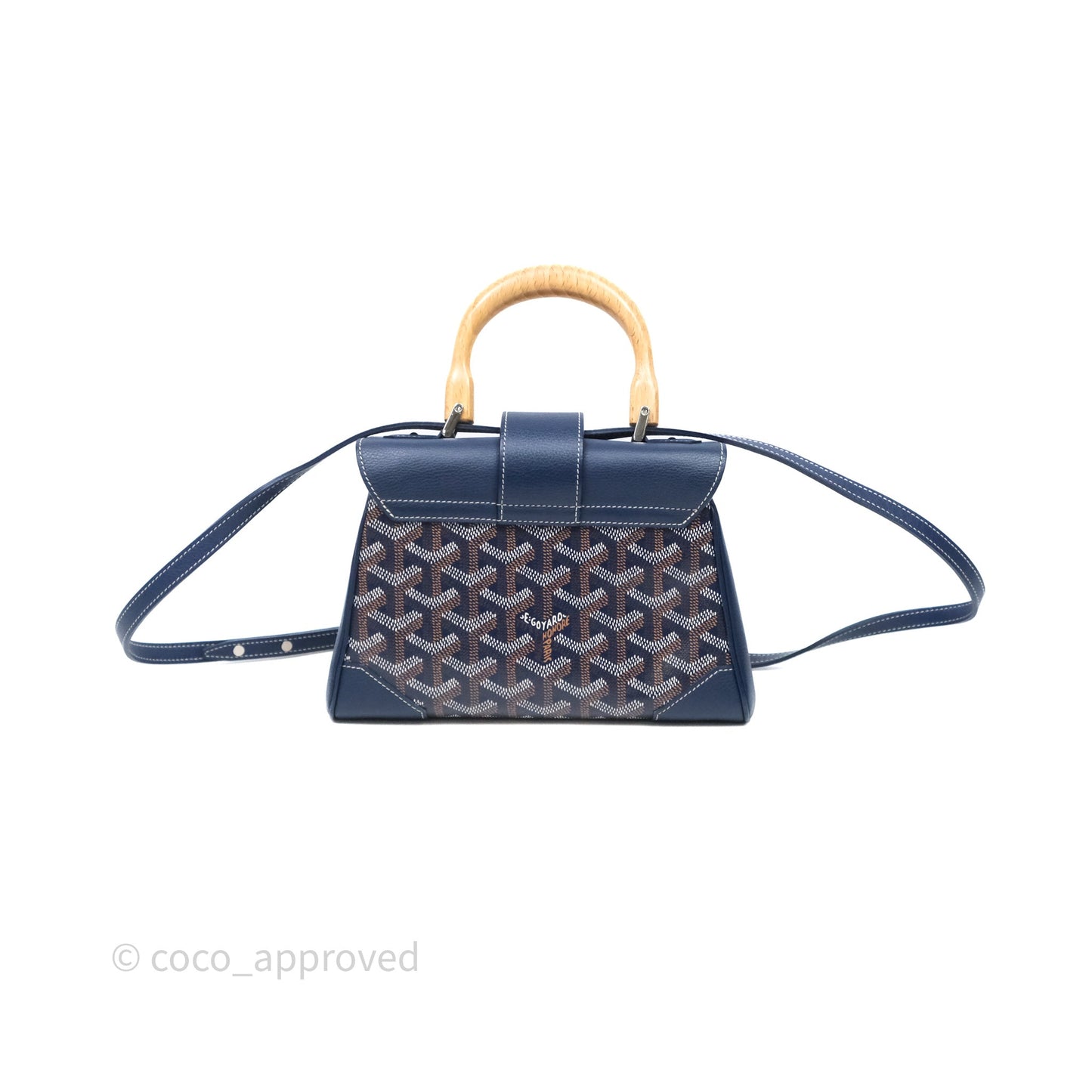 Goyard Saïgon Mini Bag Chevroches Calfskin Navy Silver Hardware