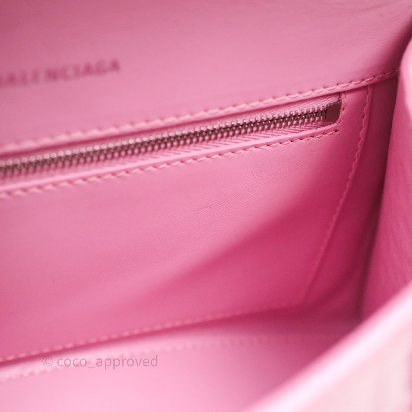 Balenciaga Small Hourglass Embossed Bag Pink