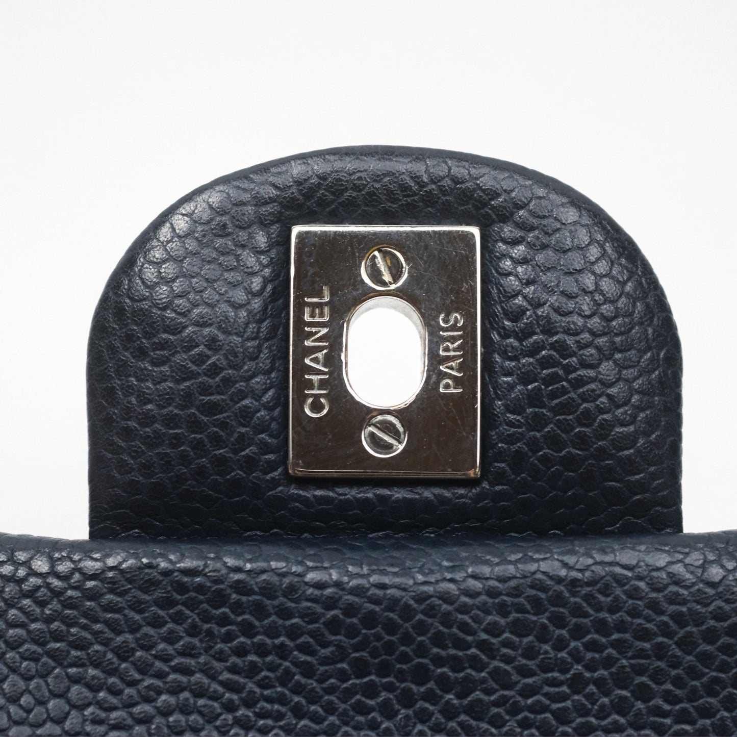 Chanel Quilted Extra Mini Rectangular Flap Dark Navy Caviar Silver Hardware