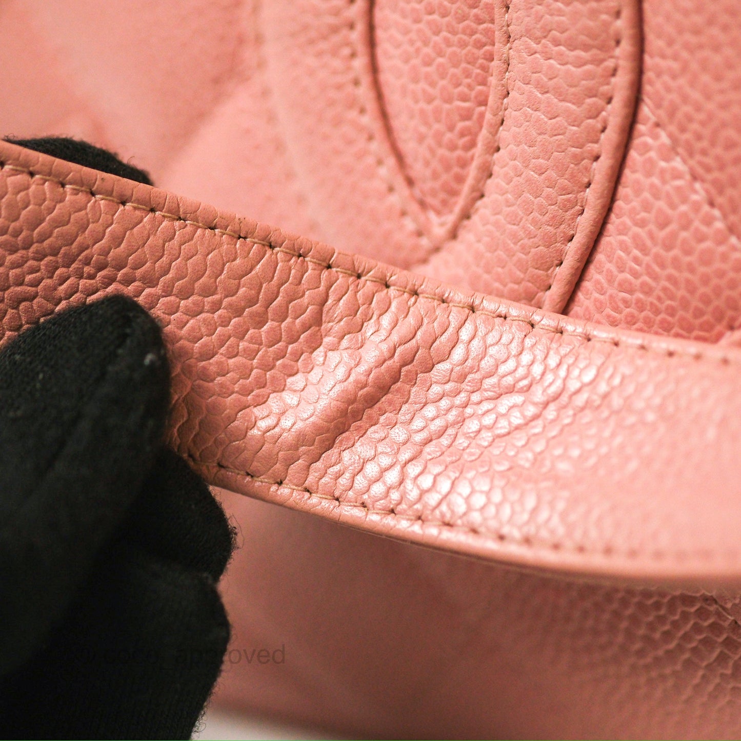 Chanel Quilted Petit Shopping Tote PST Sakura Pink Caviar Gold Hardware