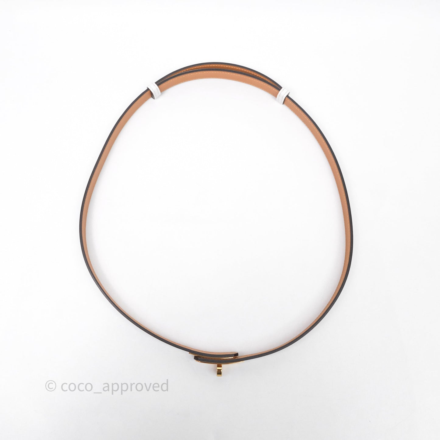 Hermès Kelly Buckle Belt Blanc Epsom Gold Hardware