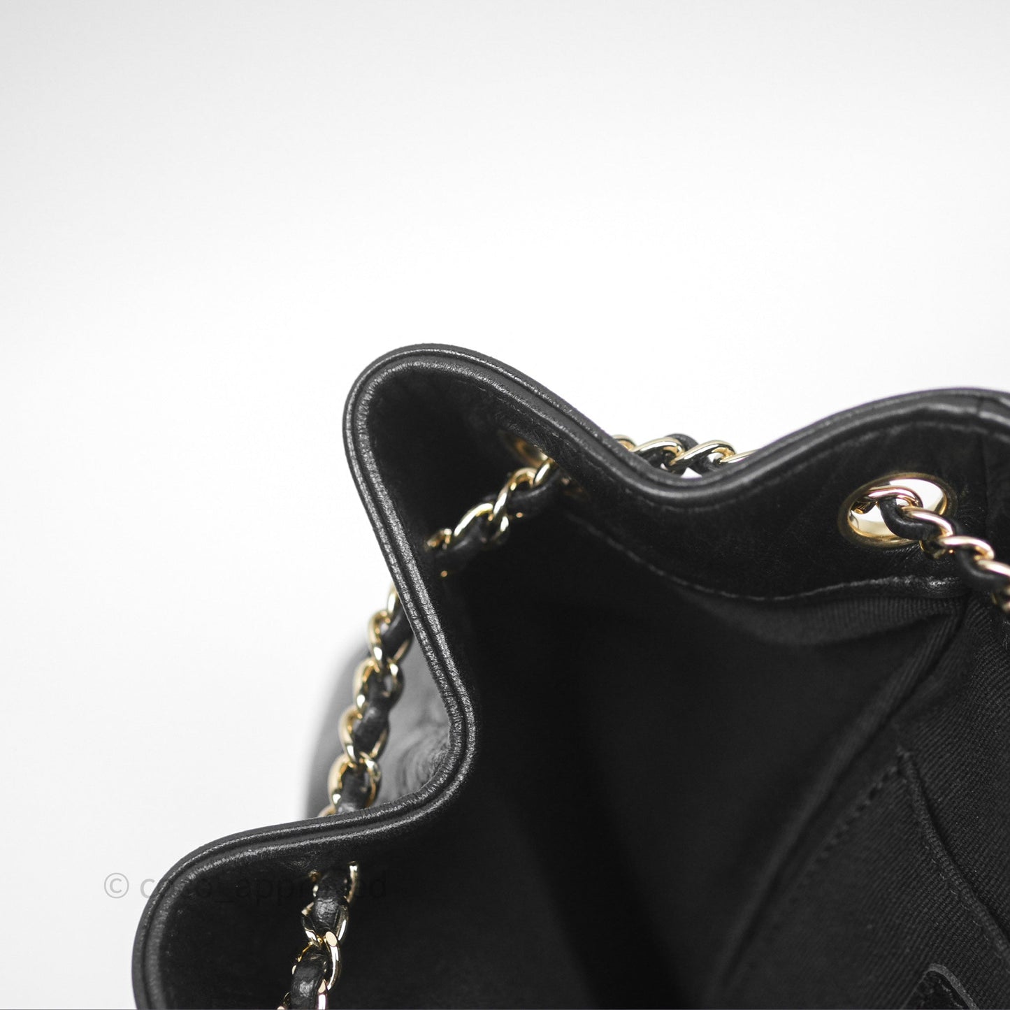 Chanel Quilted Small Duma Drawstring Backpack Black Calfskin Gold Hardware