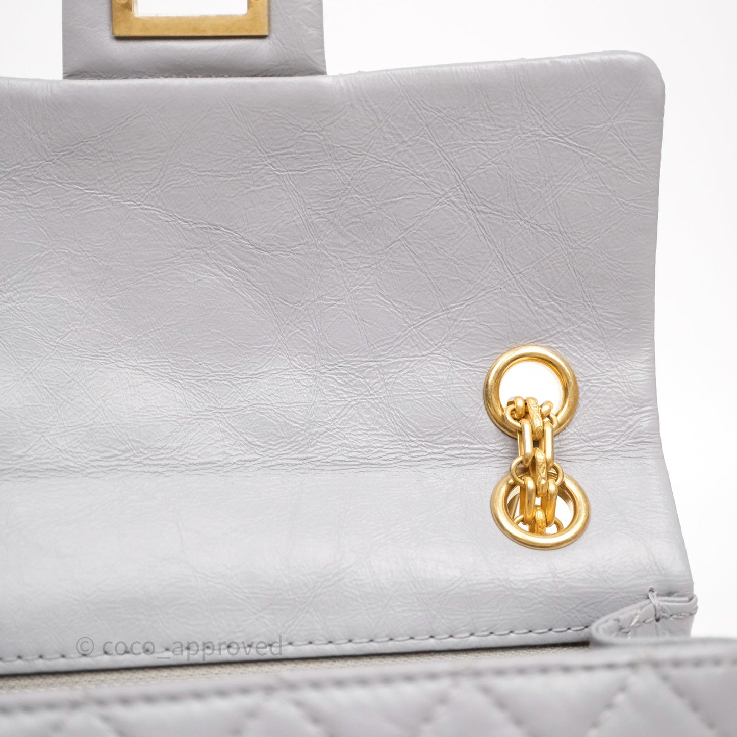Chanel Mini Reissue 224 Grey Aged Calfskin Aged Gold Hardware
