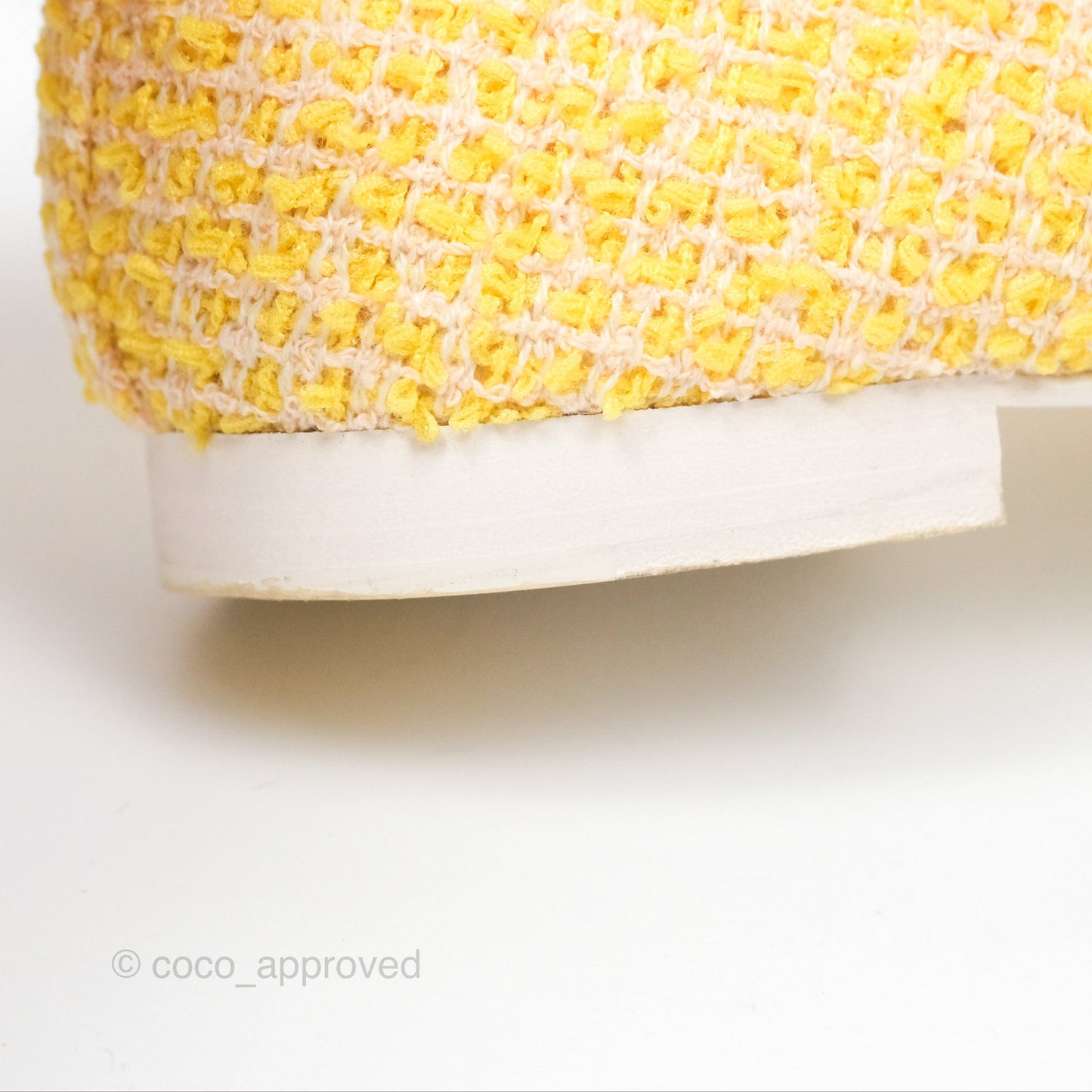 Chanel Ballerina Flats Yellow Tweed White Size 37