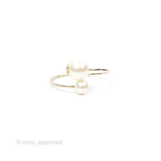 Chanel CC Pearl Bangle Gold Tone 14B