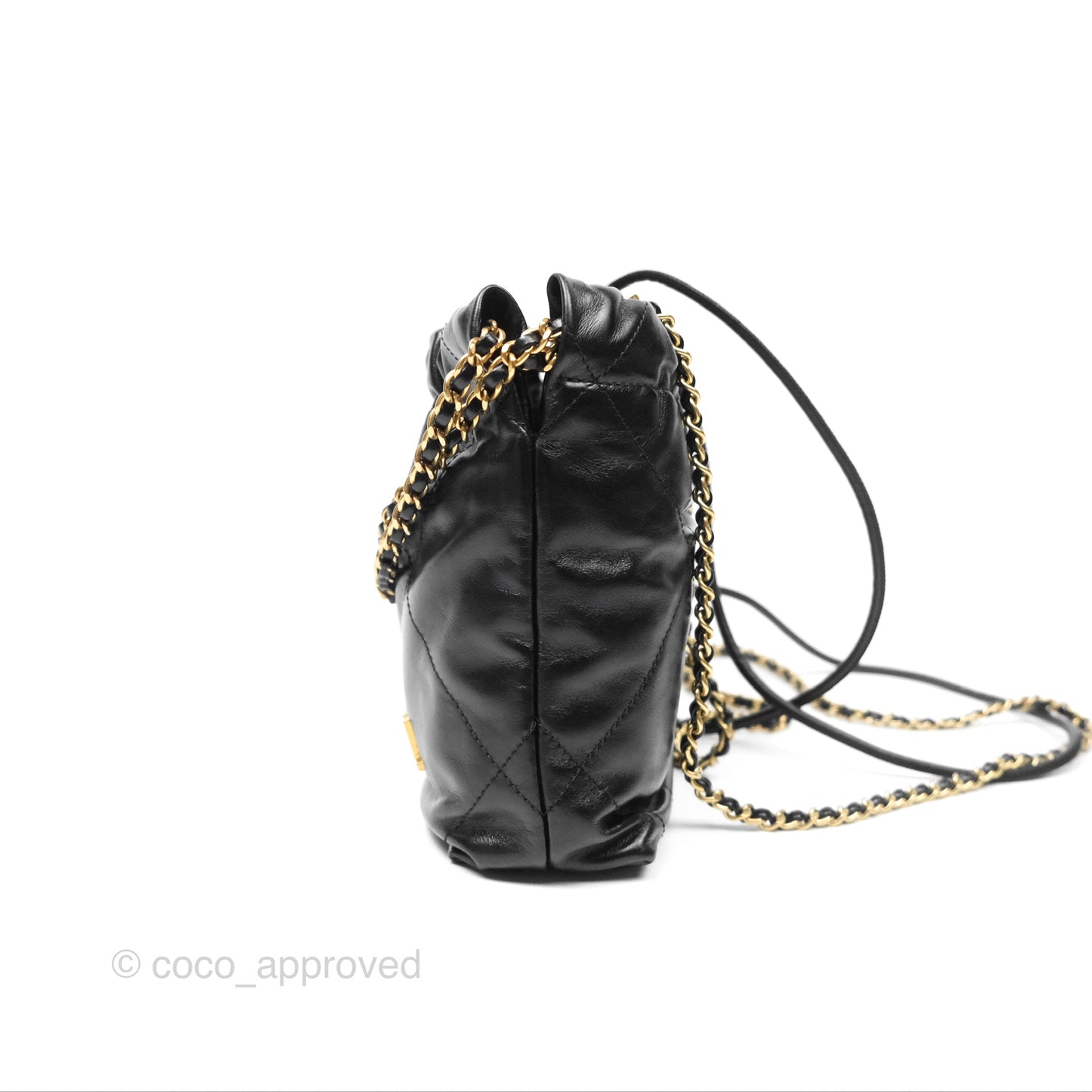 Chanel 22 Mini Bag Black Crumpled Calfskin