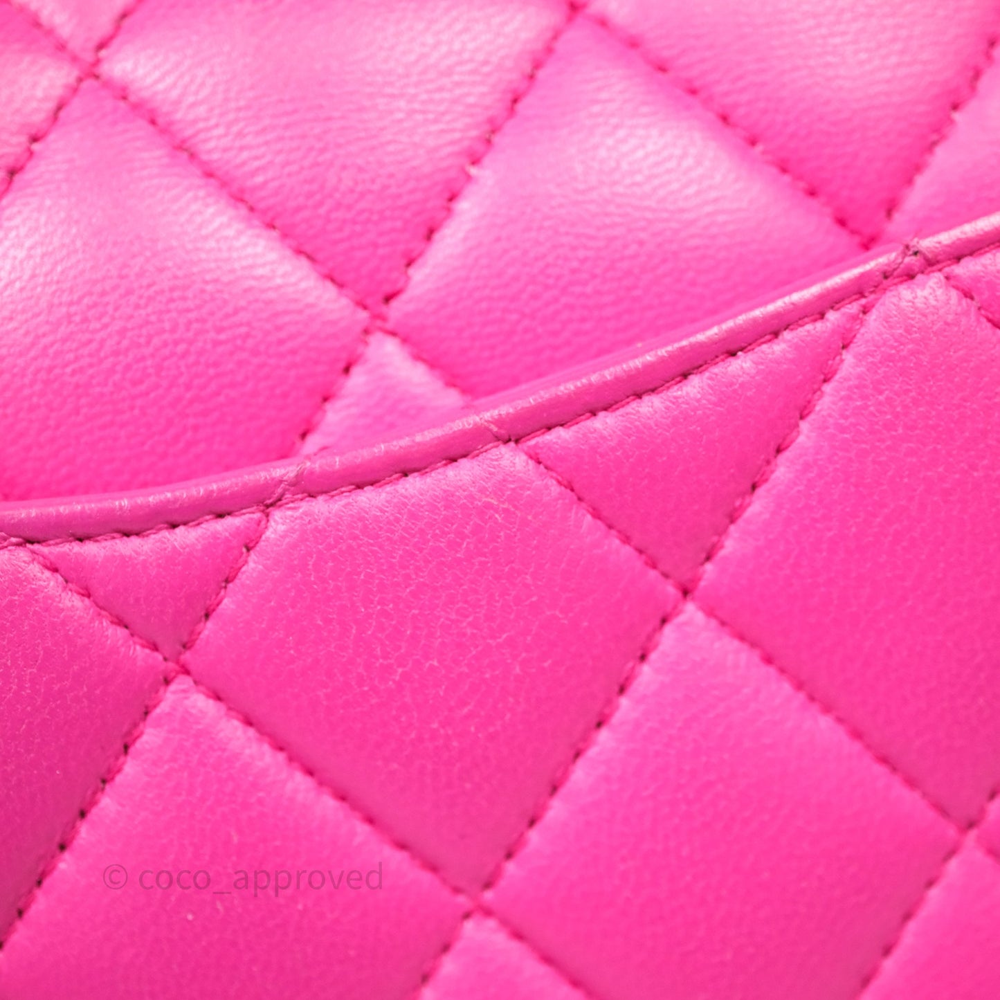 Chanel Classic M/L Medium Flap Quilted Hot Pink Lambskin Gold Hardware