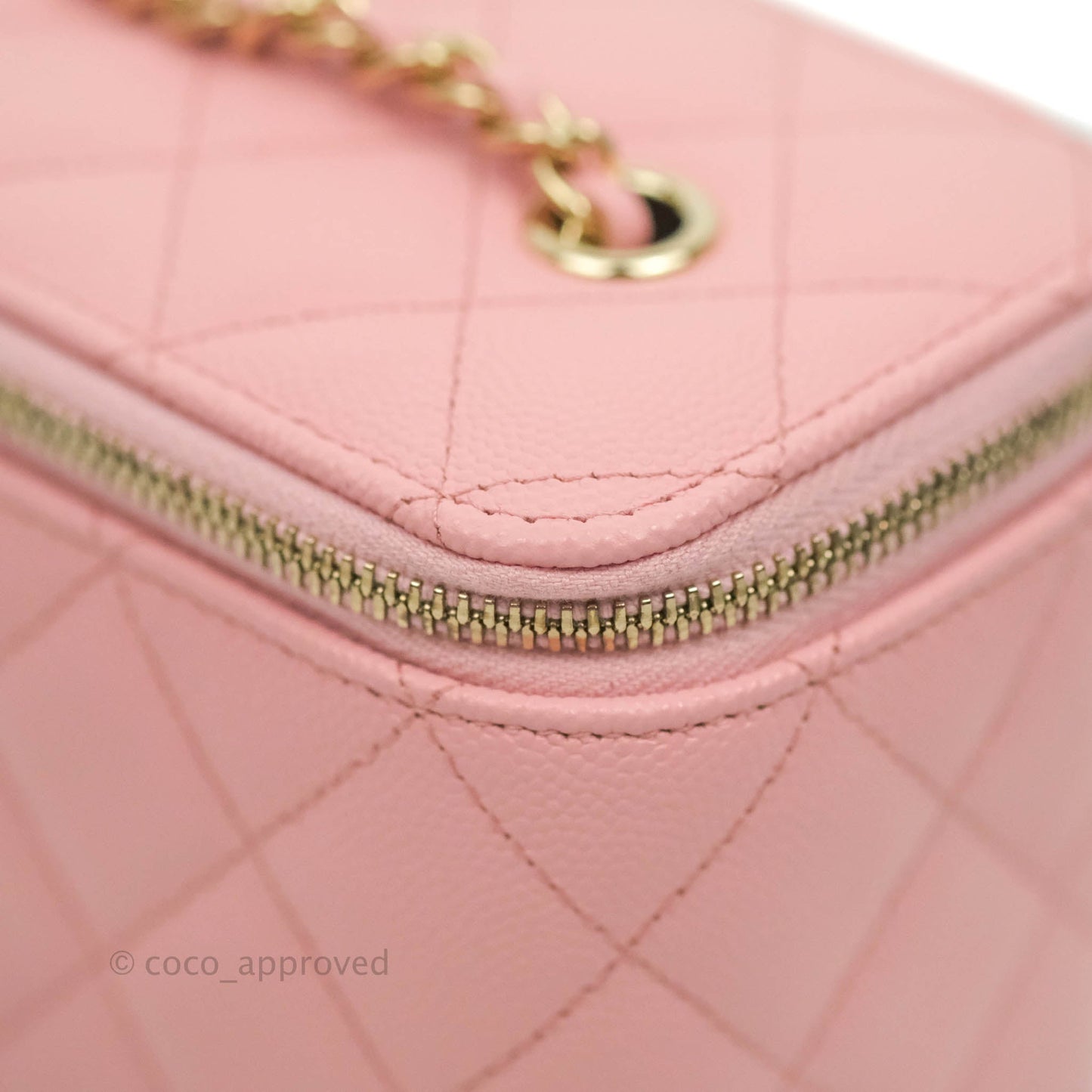 Chanel Classic Vanity with Chain Pink Caviar Gold Hardware