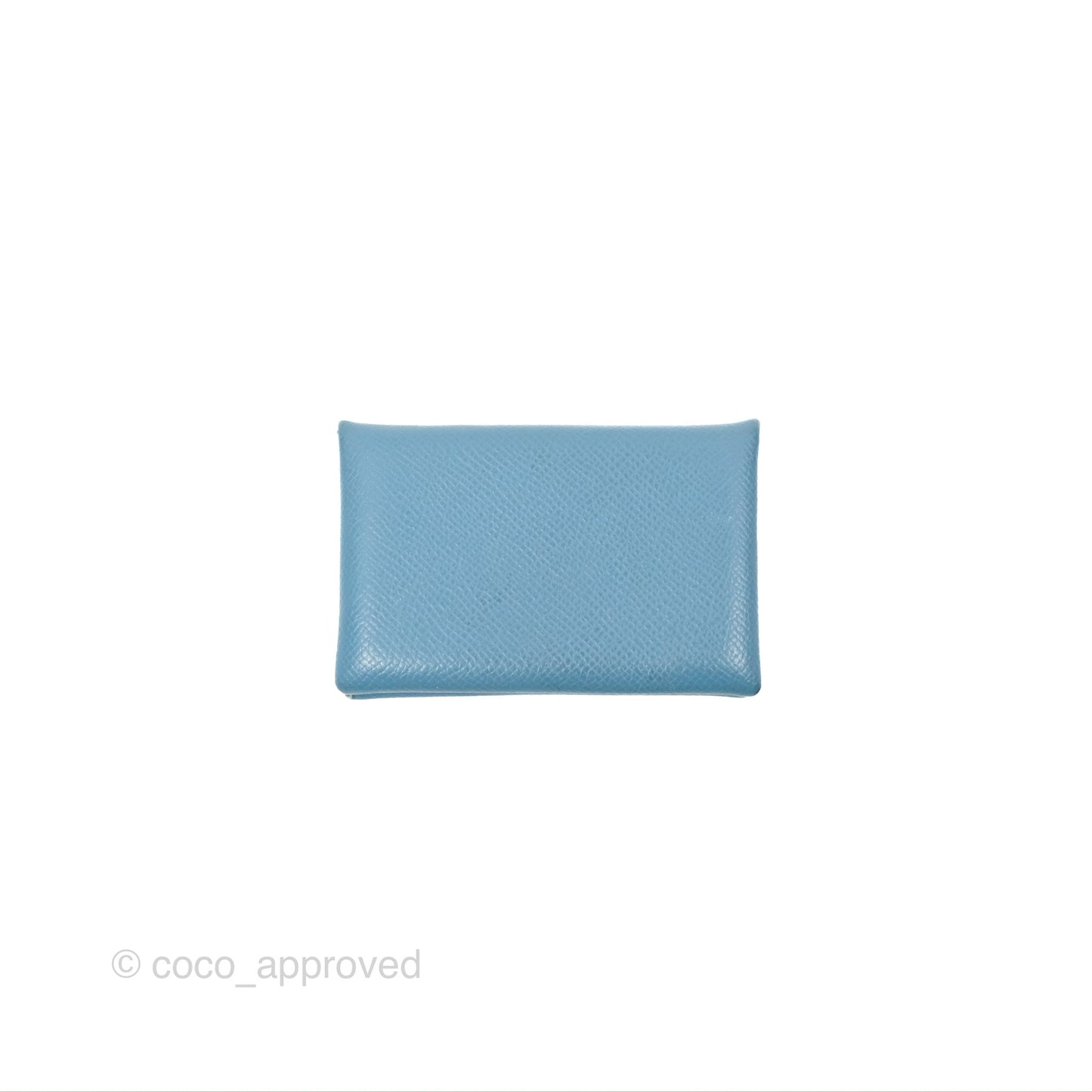 Hermès Calvi Card Holder Blue Epsom