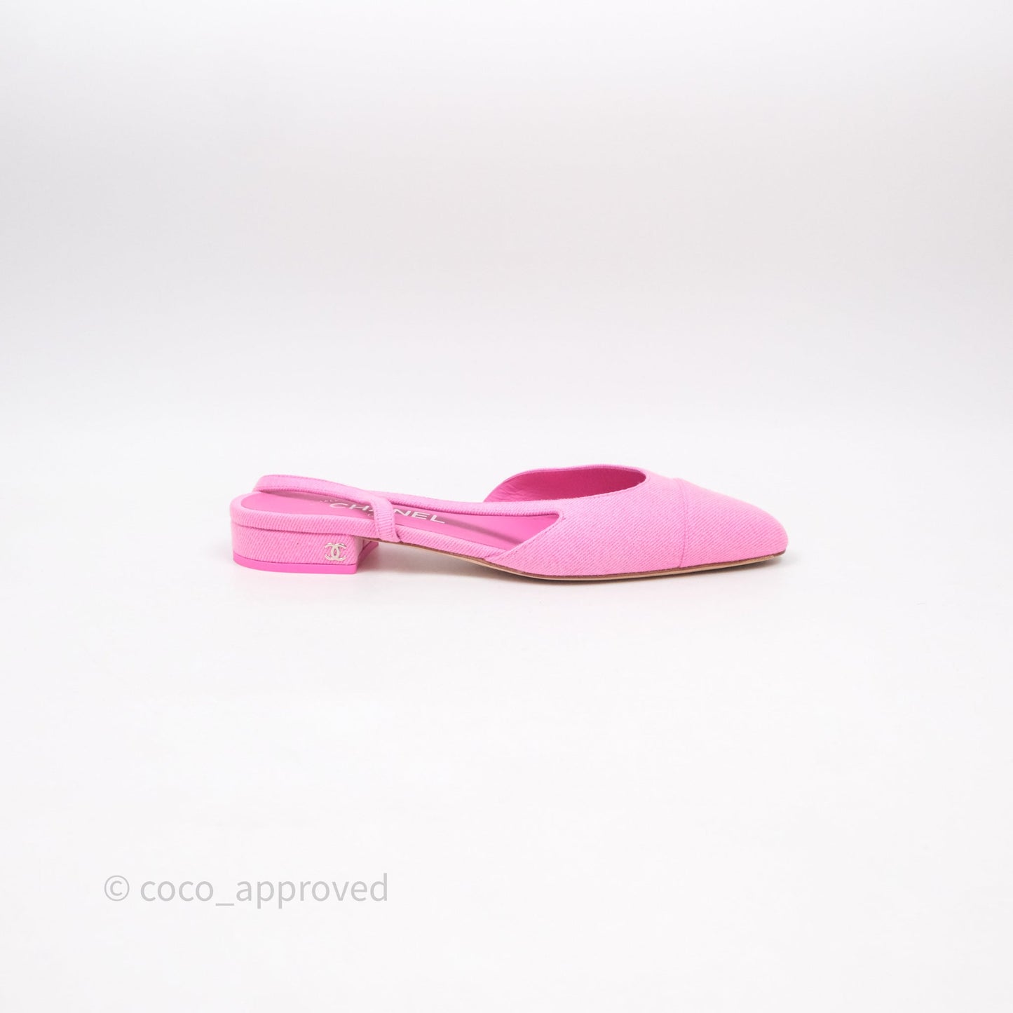 Chanel Classic Slingback Flats Pink Size 38.5