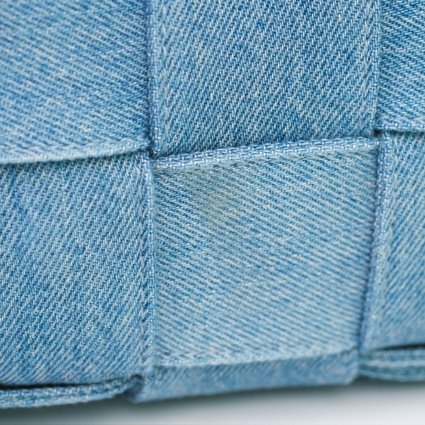 Bottega Veneta Cassette Shoulder Bag Intrecciato Denim