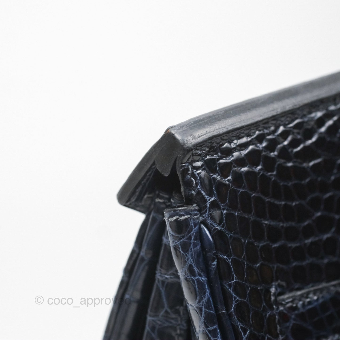 Hermès Birkin 35 Porosus Marine 78 Palladium Hardware