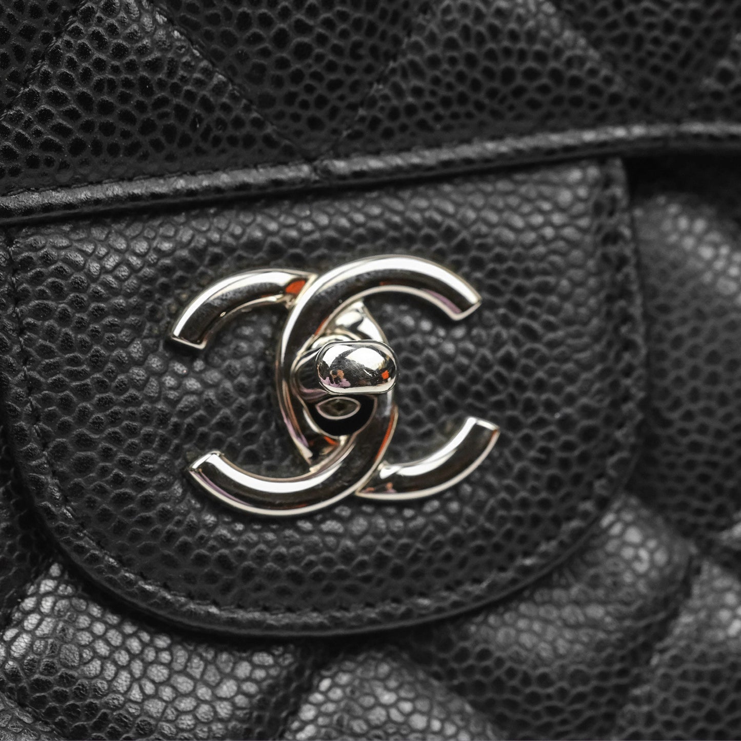 Chanel Quilted Maxi Single Flap Black Caviar Silver Hardware