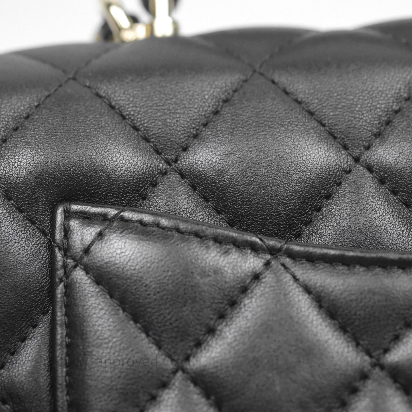 Chanel Top Handle Mini Rectangular Flap Black Lambskin Gold Hardware