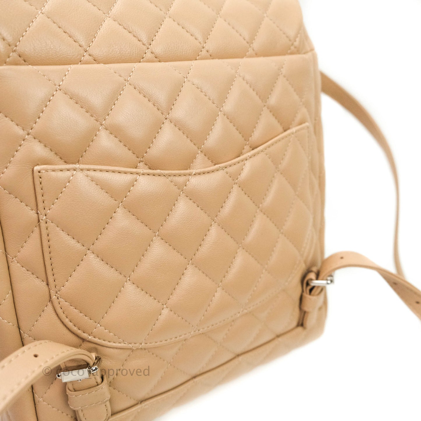 Chanel Quilted Small Urban Spirit Backpack Lambskin Beige Silver Hardware