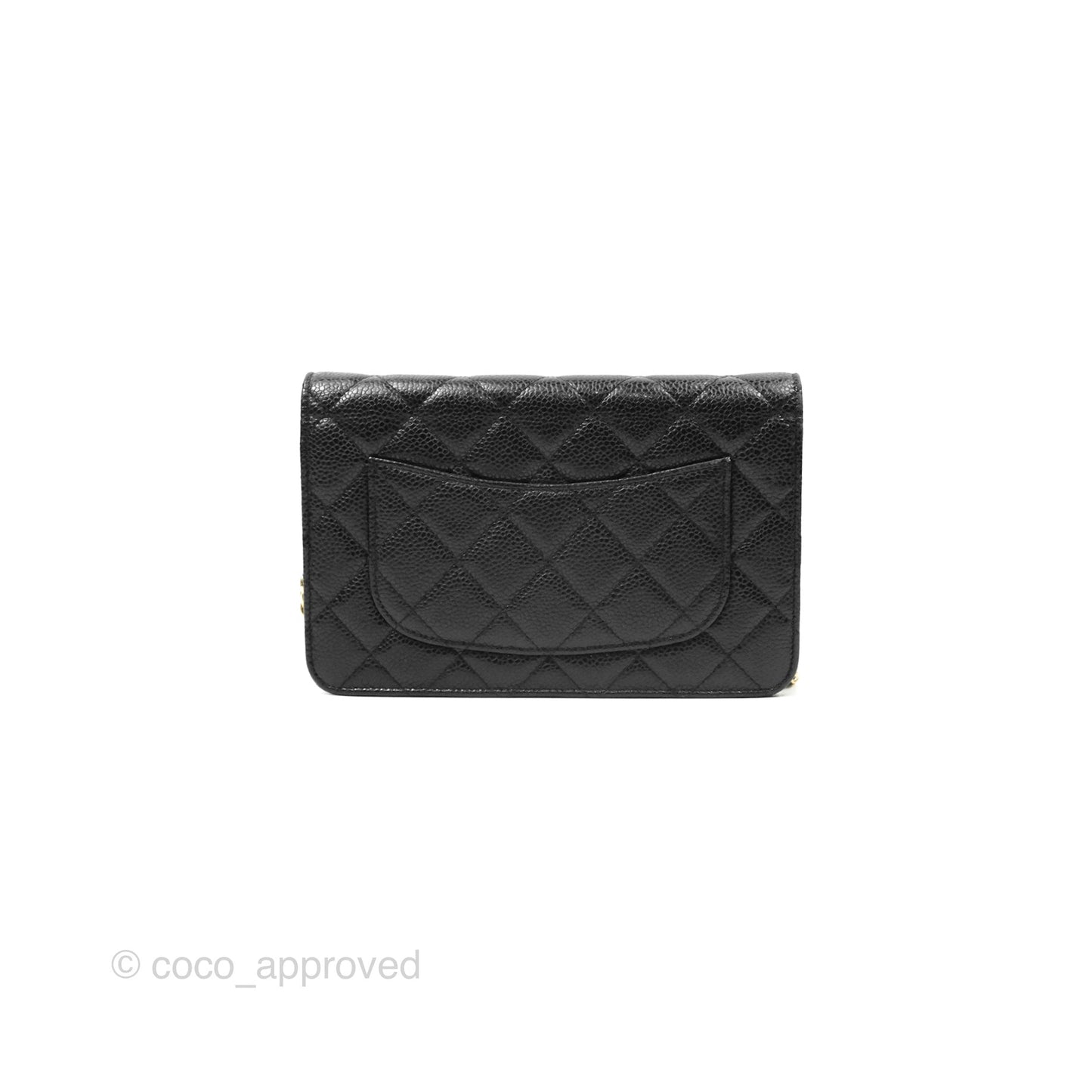Chanel Quilted Classic Wallet On Chain WOC Black Caviar Gold Hardware