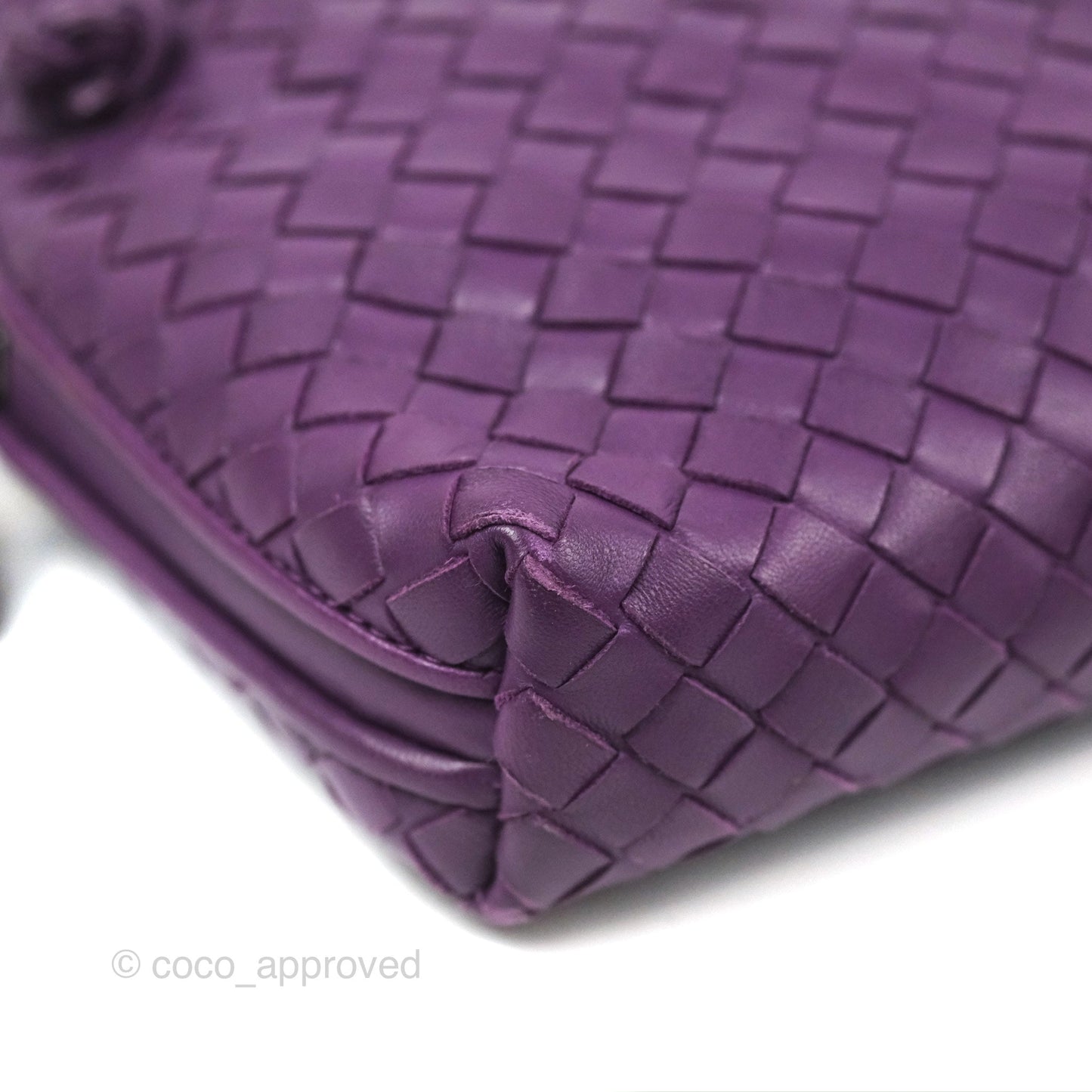 Bottega Veneta Crossbody Bag Intrecciato Leather Purple