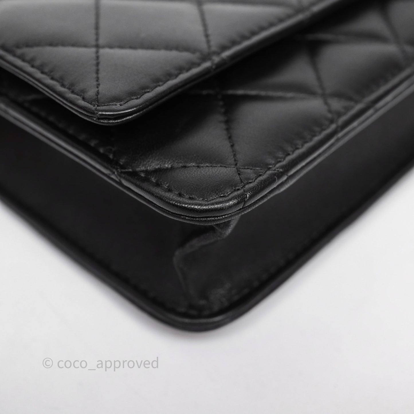 Chanel Cambon Line Wallet On Chain Black Lambskin Bag Silver Hardware