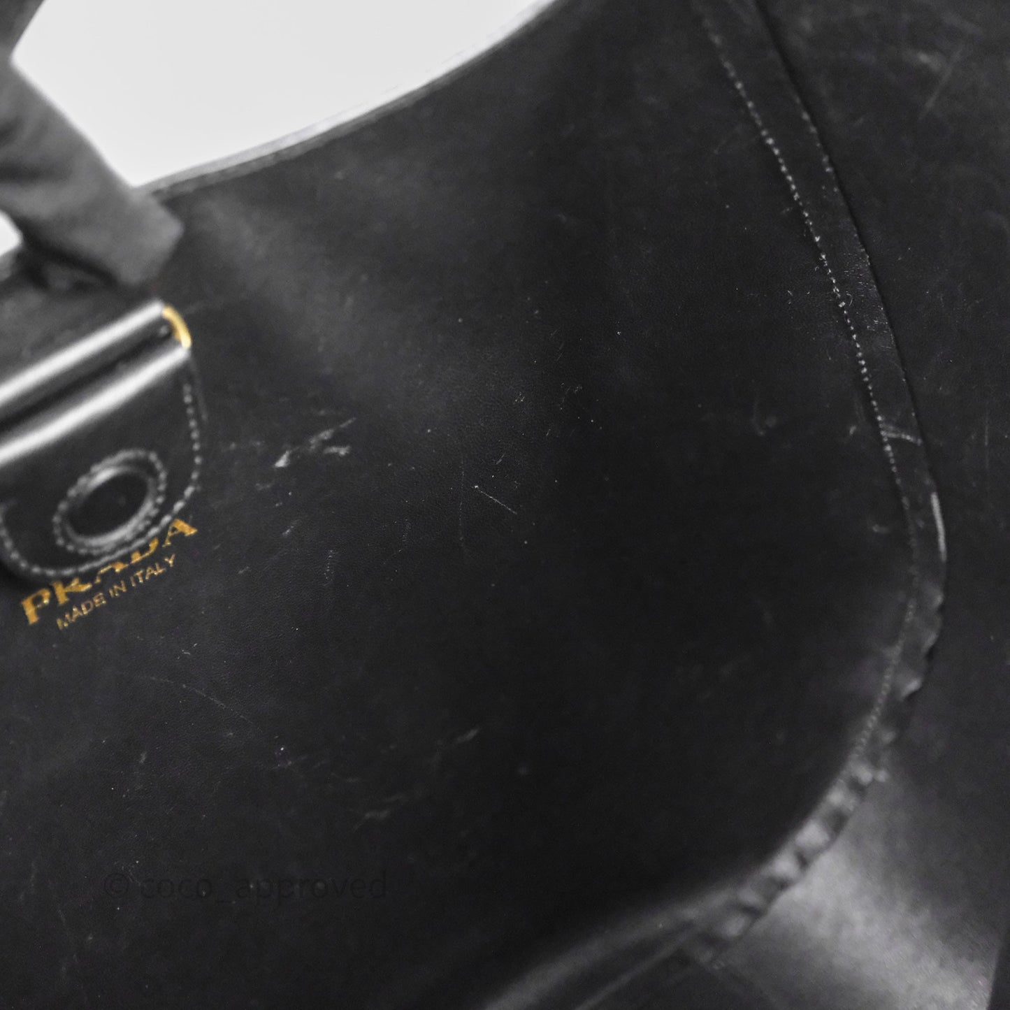 Prada Hobo Black Leather Shoulder Bag
