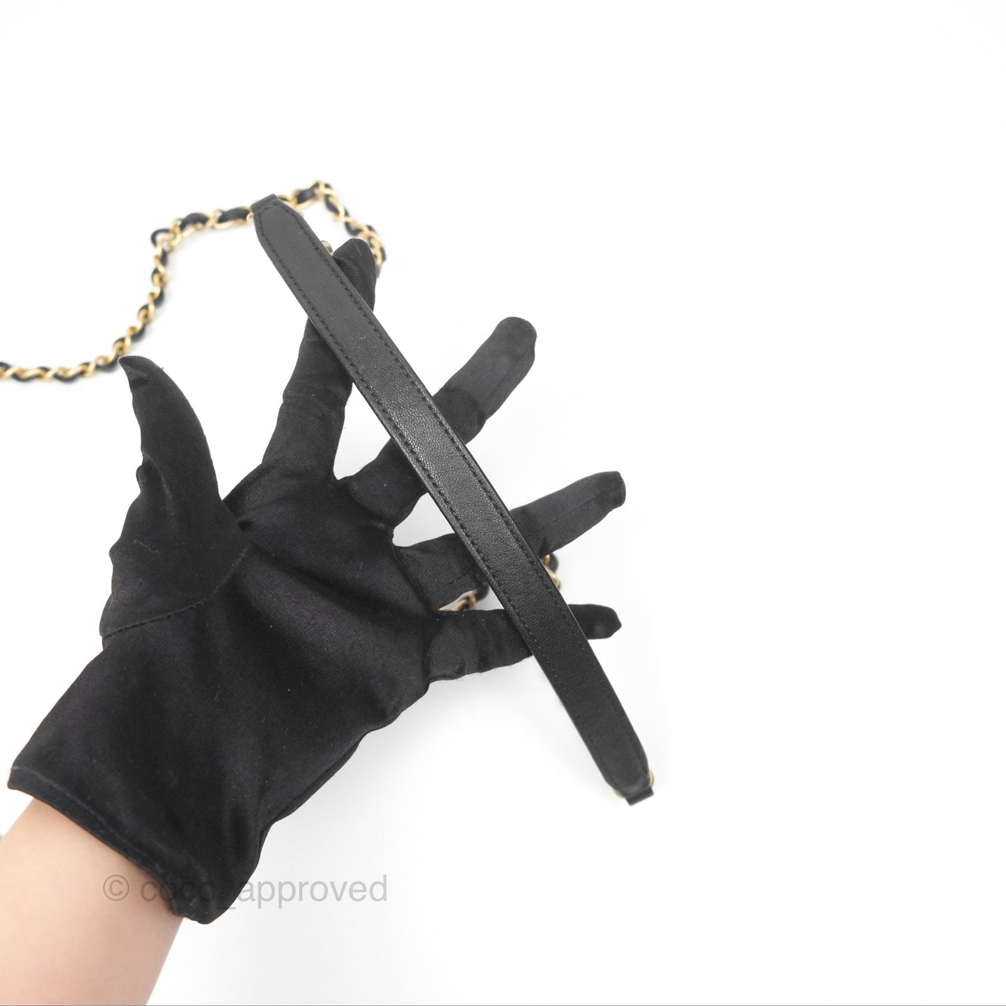 Chanel Small Chic Pearls Flap Quilted Black Goatskin Aged Gold Hardware