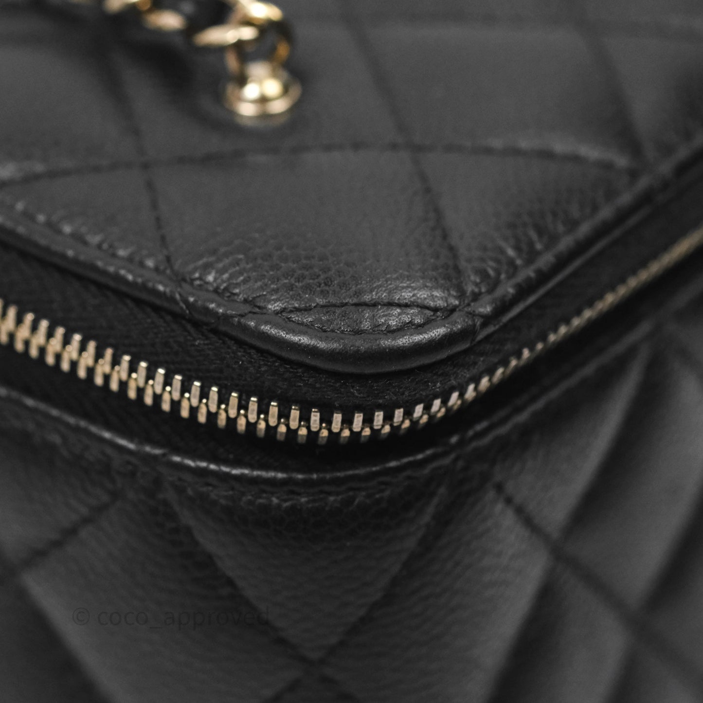 Chanel Vanity with CC Chain Black Caviar Gold Hardware