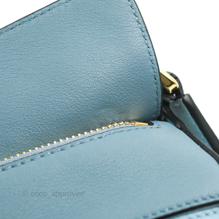 Loewe Small Puzzle Bag Blue Grained Calfskin