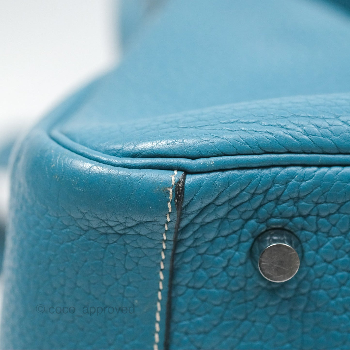 Hermès Lindy 34 Blue Jean Clemence Palladium Hardware