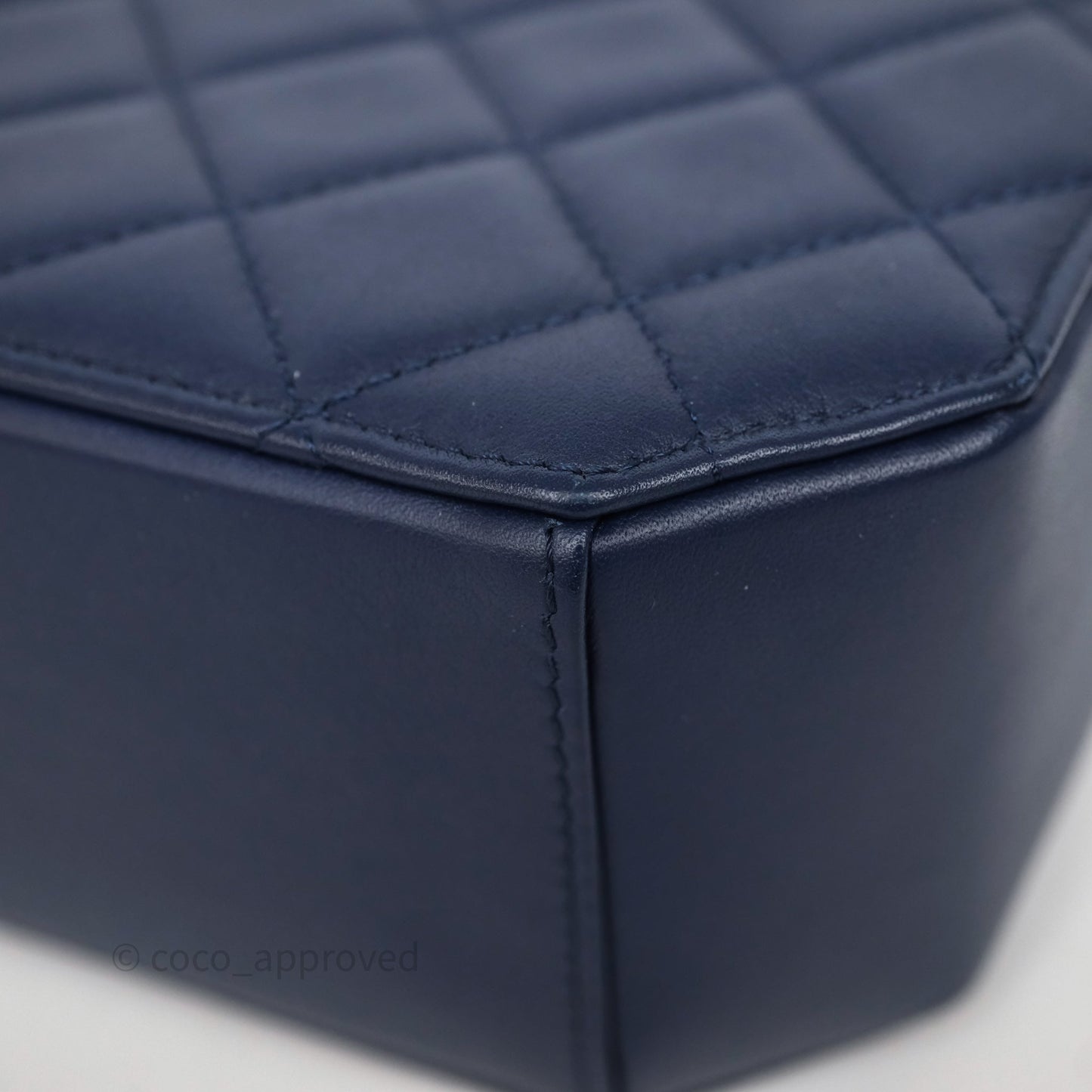 Chanel CC Octagon Camera Case Lambskin Navy Gold Hardware