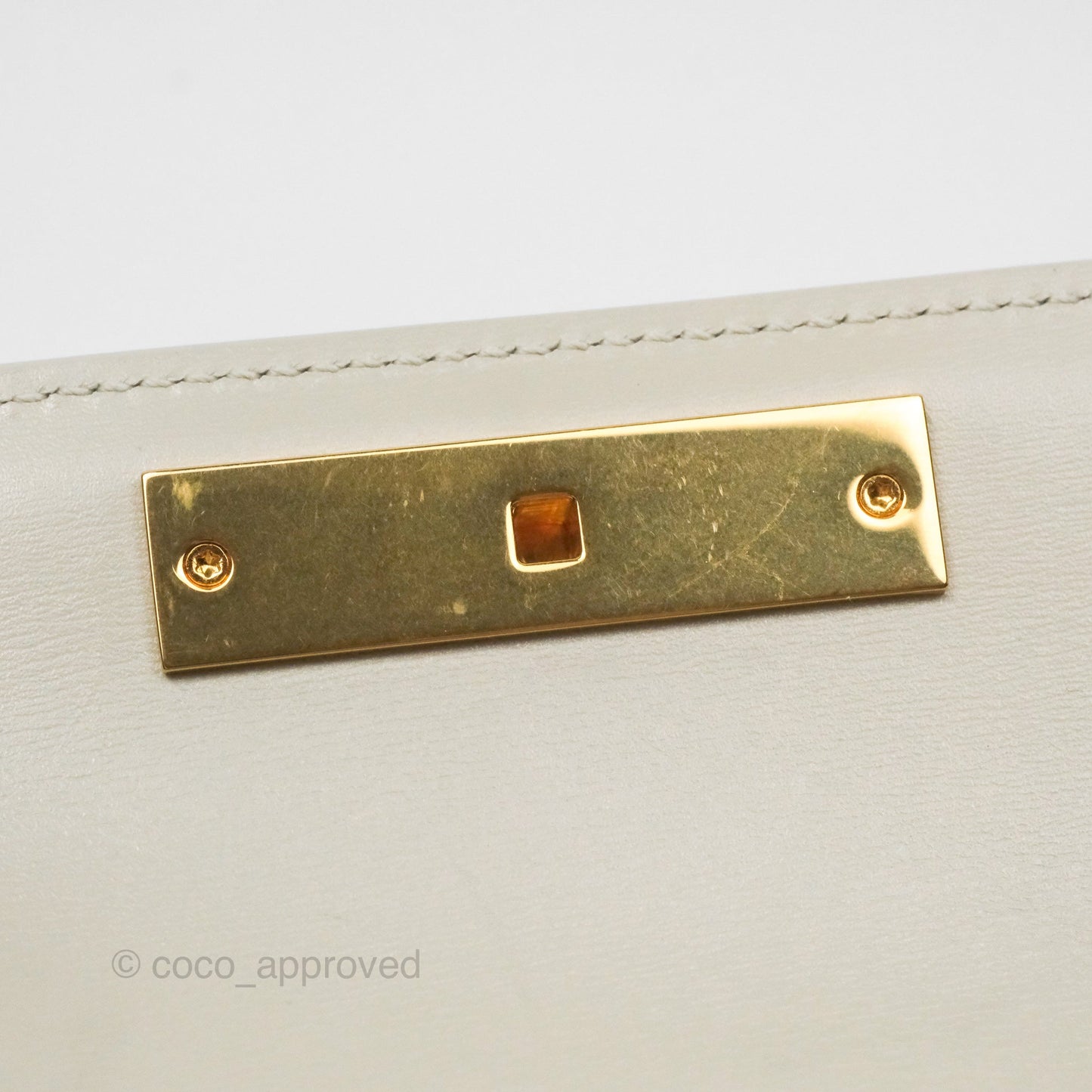 Saint Laurent Mini Manhattan Box Calfskin Blanc Vintage Gold Hardware