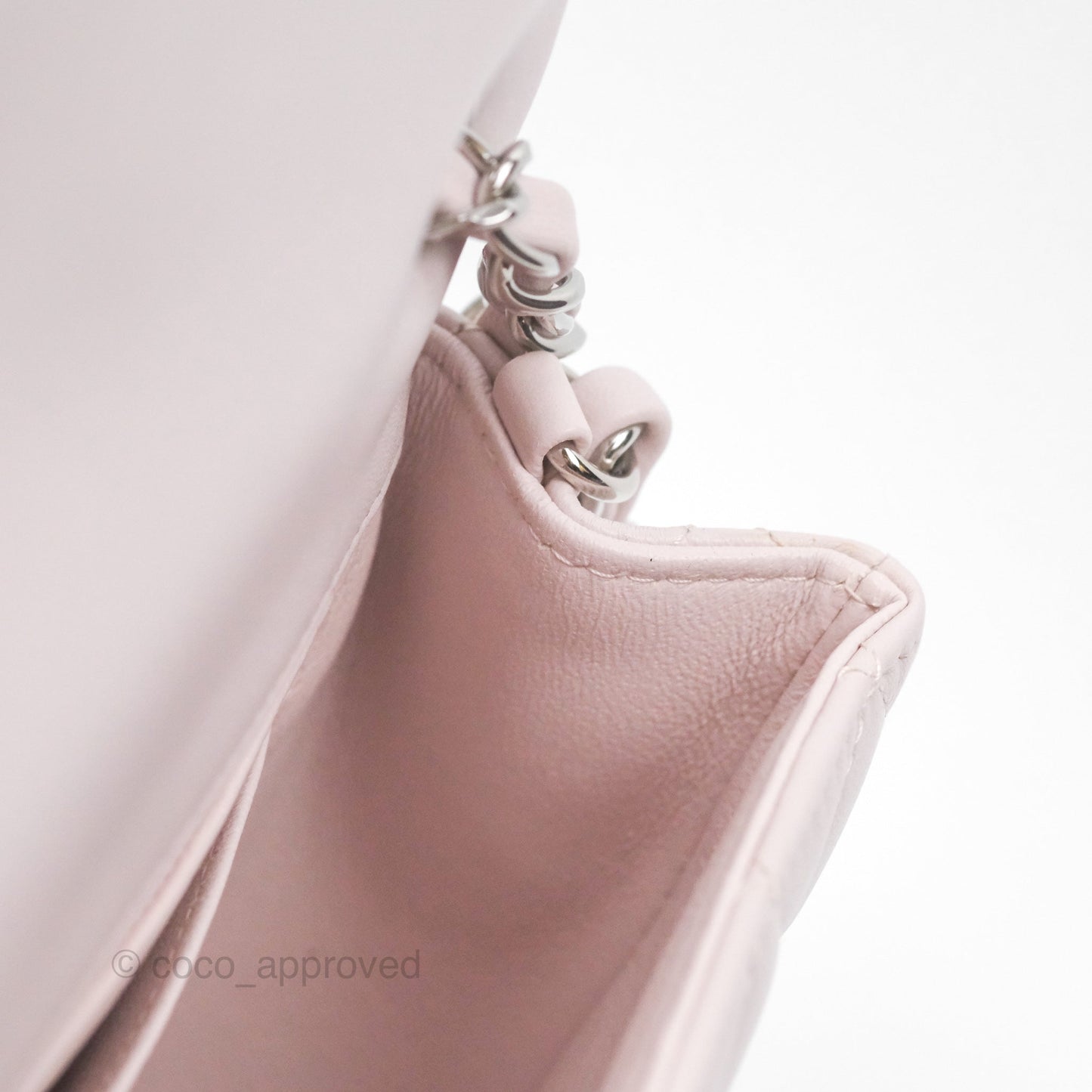 Chanel Quilted Mini Rectangular Pale Lilac Lambskin Silver Hardware