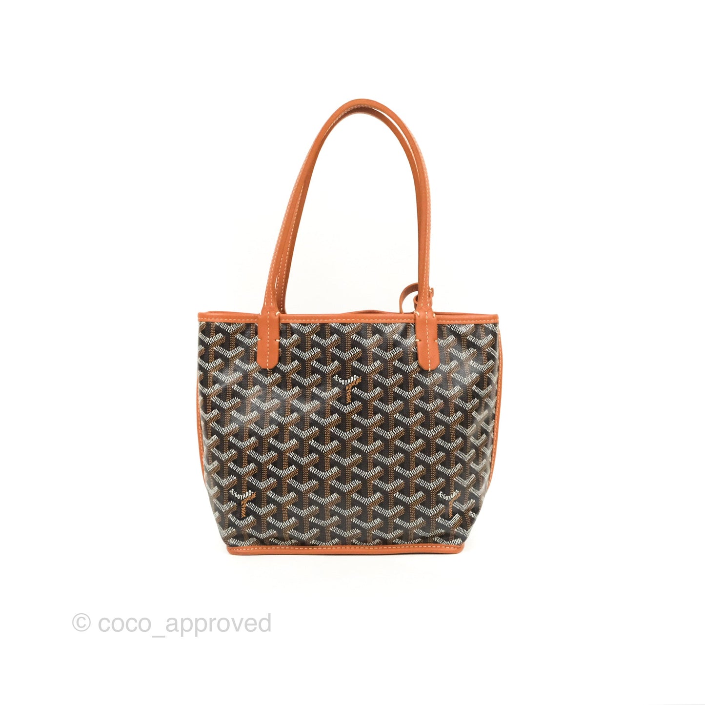 Goyard Anjou Mini Bag Goyardine Canvas Black/Tan