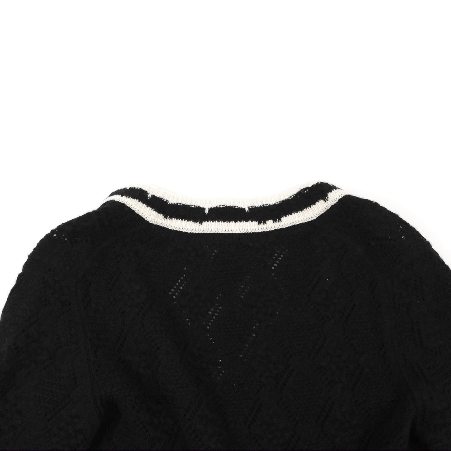 Chanel Black & White Cashmere Cardigan 22C
