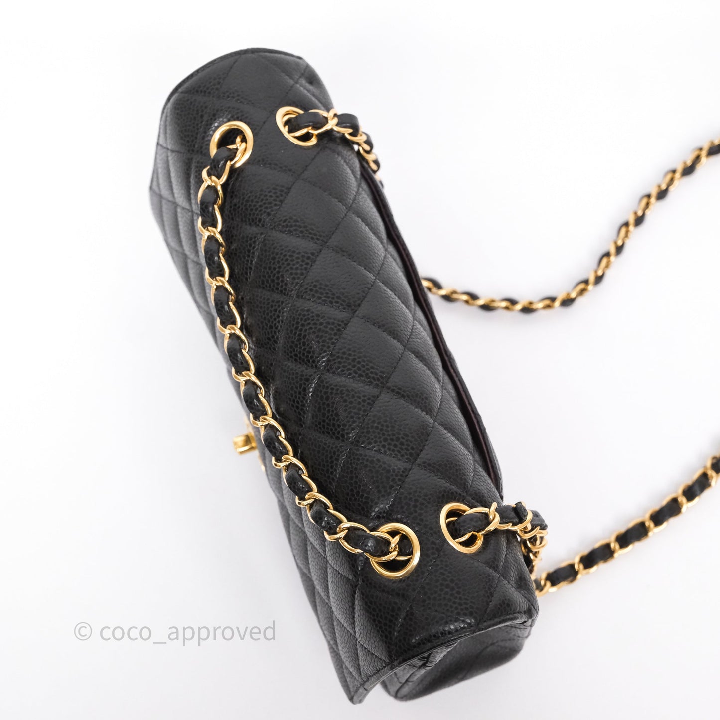Chanel Classic M/L Medium Flap Quilted Black Caviar Gold Hardware
