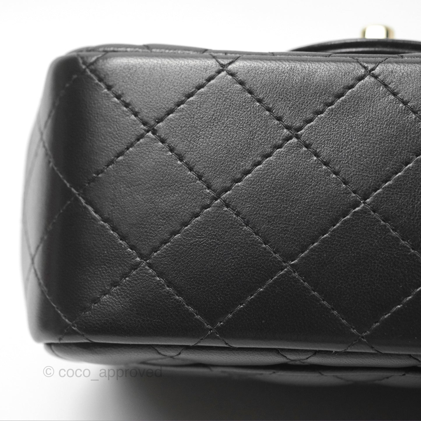 Chanel Mini Square Black Lambskin Gold Hardware