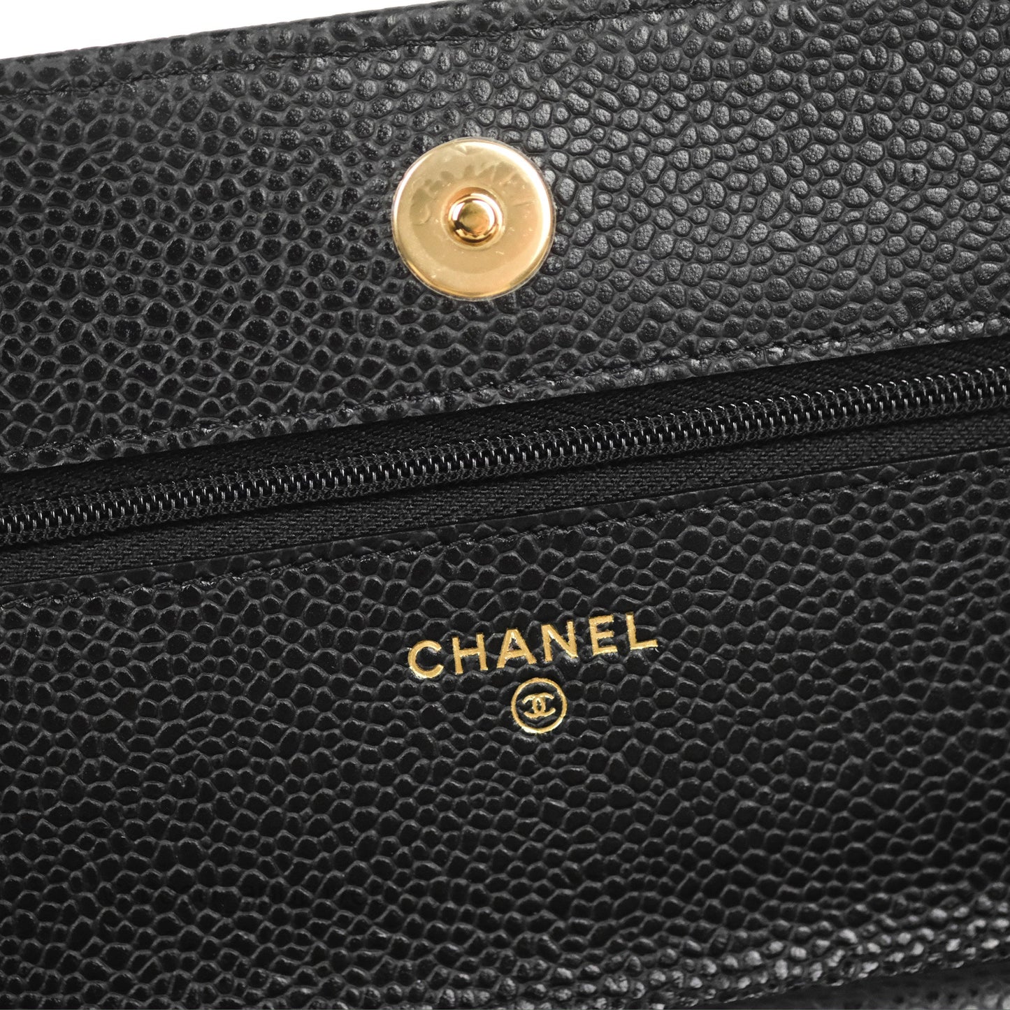 Chanel Quilted WOC Black Caviar Gold Hardware