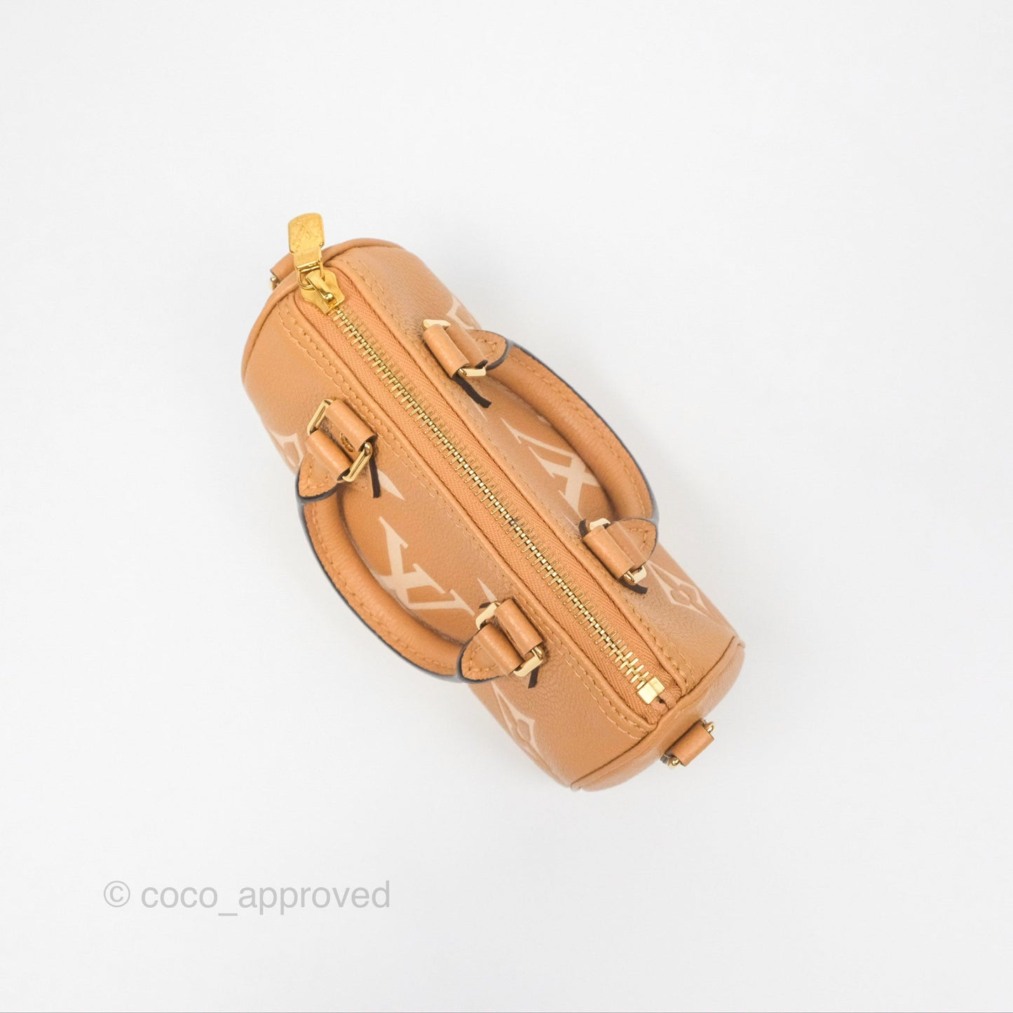 Louis Vuitton Nano Speedy Monogram Arizona Creme