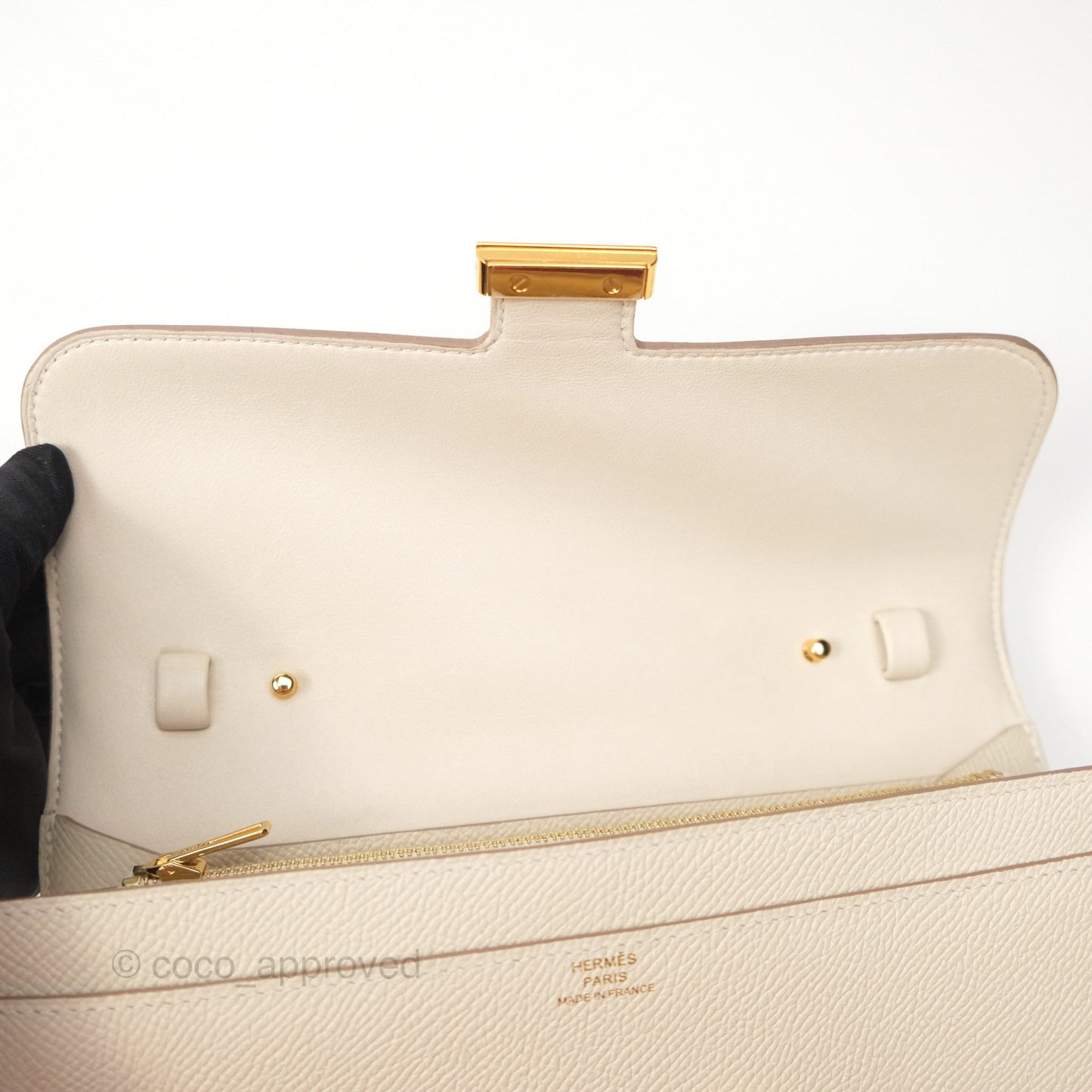 Hermès Constance Long To Go Wallet Craie 10 Epsom Gold Hardware