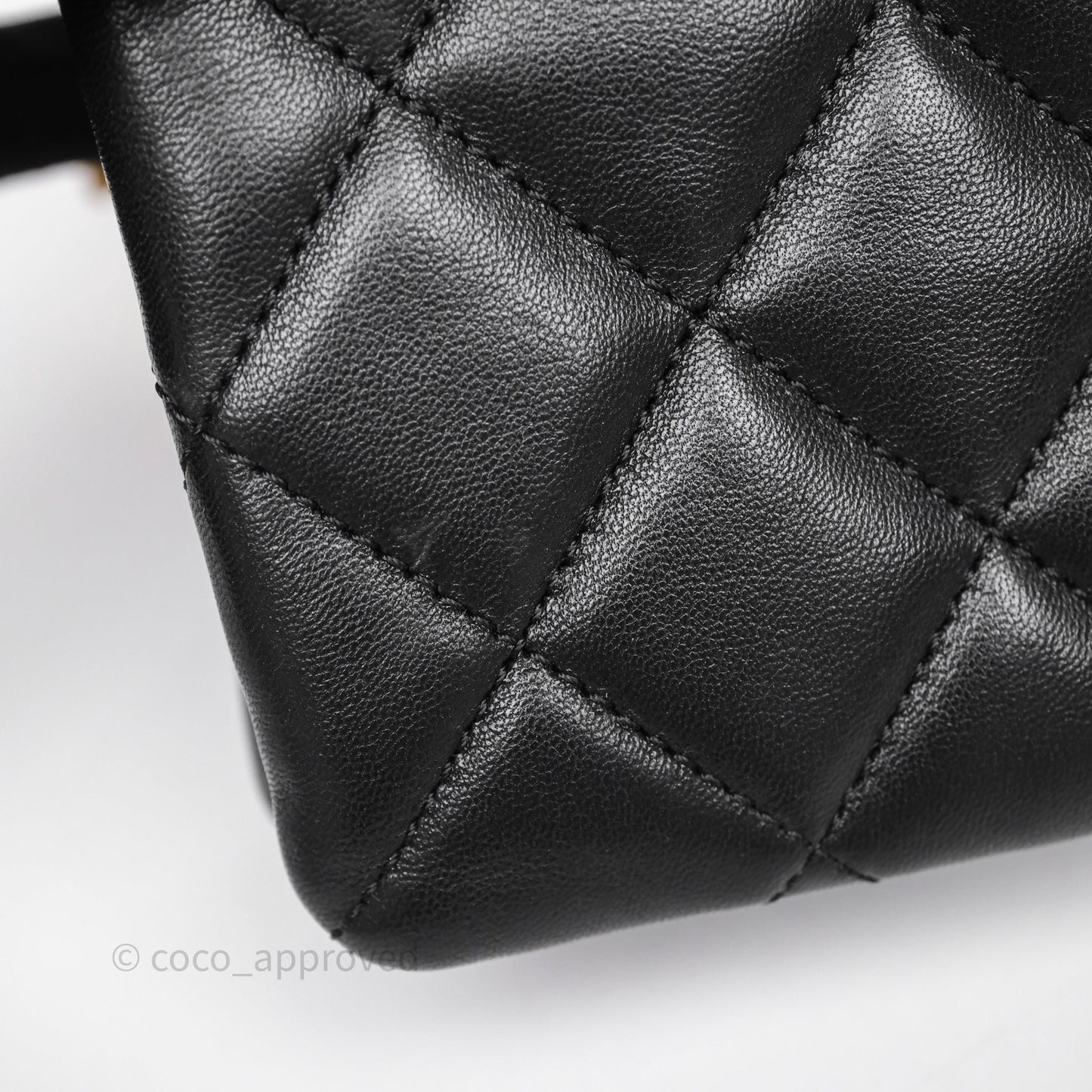 Chanel Quilted Accordion Flap Bag with Button on Chain Black Lambskin Aged Gold Hardware 22A