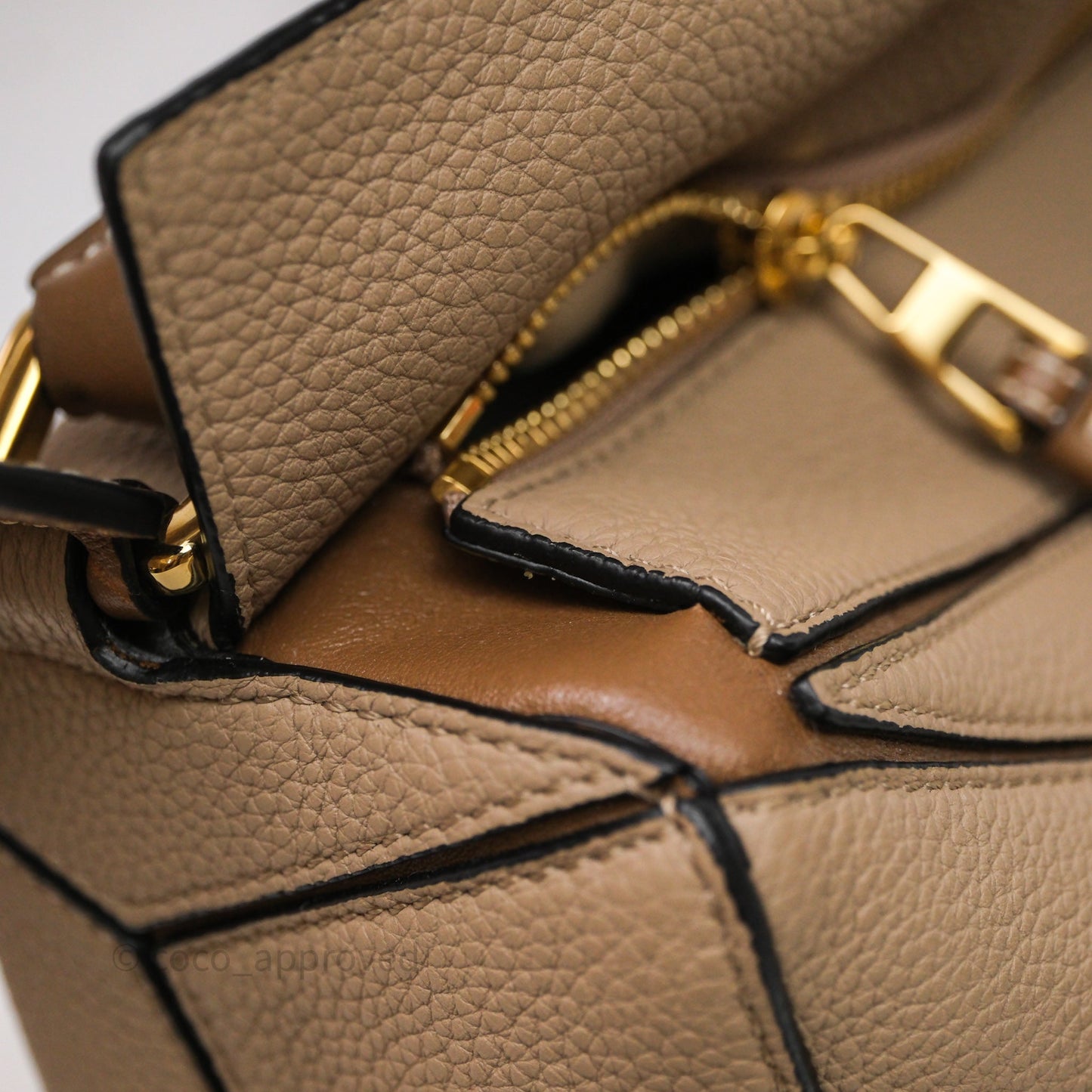 Loewe Medium Puzzle Bag Sand Mink Grained Calfskin