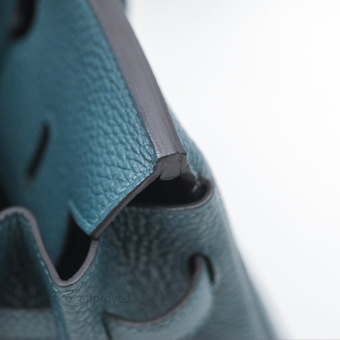 Hermès Birkin 25 Retourne Vert Bosphore W0 / Bleu Océan Z7 Togo Palladium Hardware