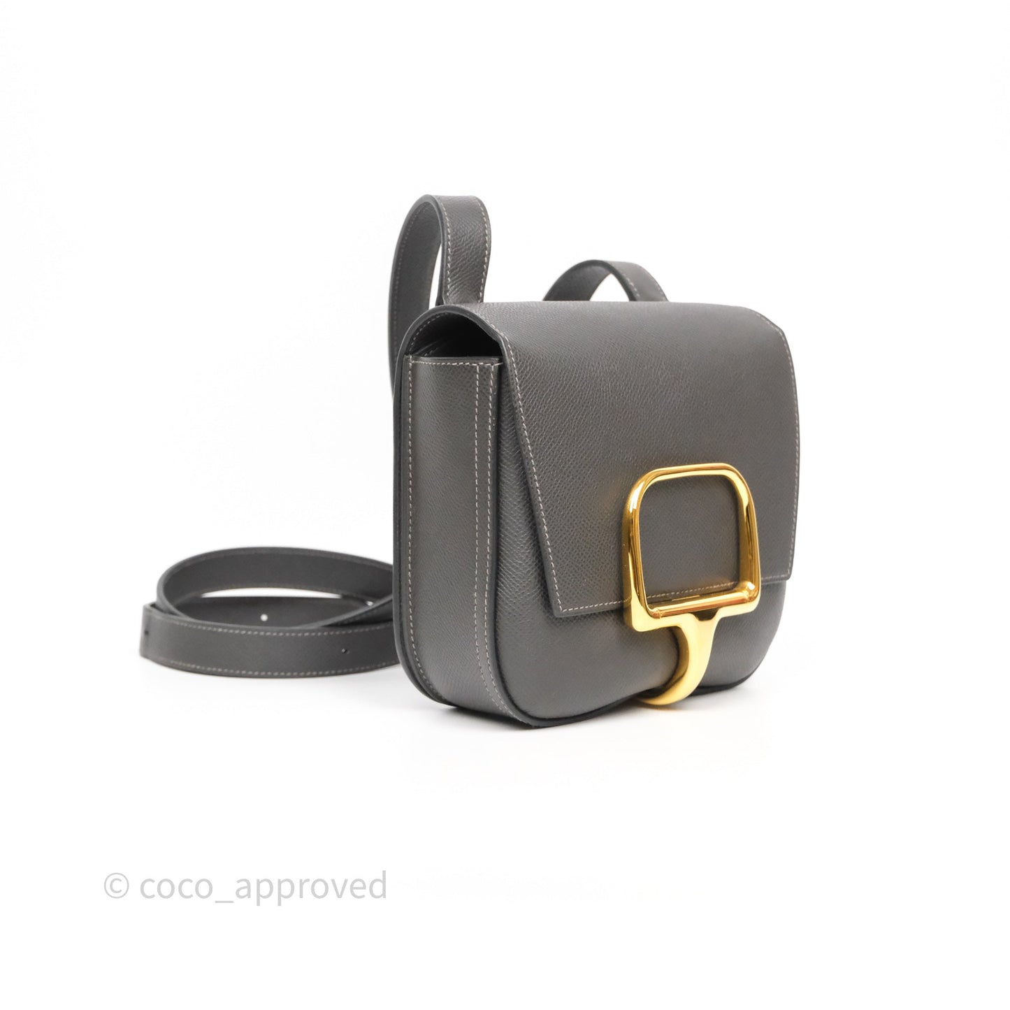 Hermès Della Cavalleria Mini Bag Gris Meyer 0L Epsom Gold Hardware