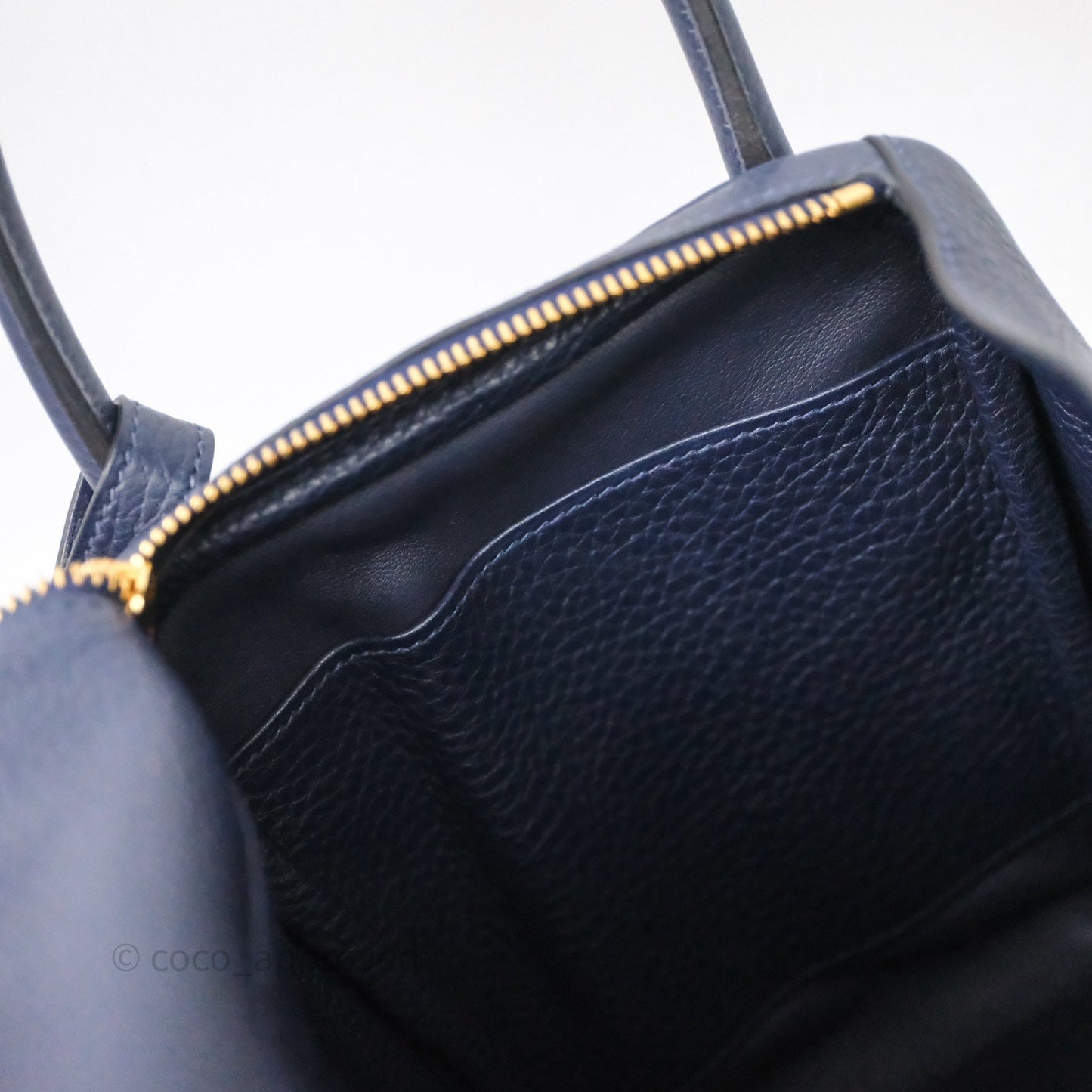 Hermès Lindy 30 Bleu Nuit 2Z Clemence Gold Hardware