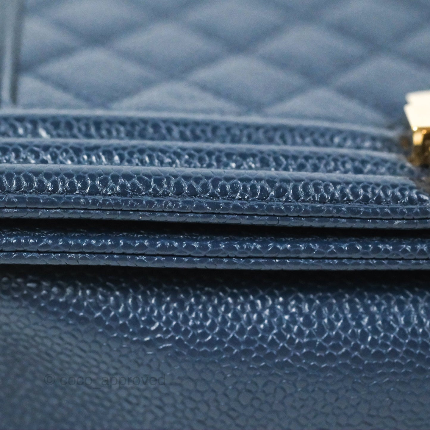 Chanel Quilted Medium Boy Navy Caviar Gold Hardware